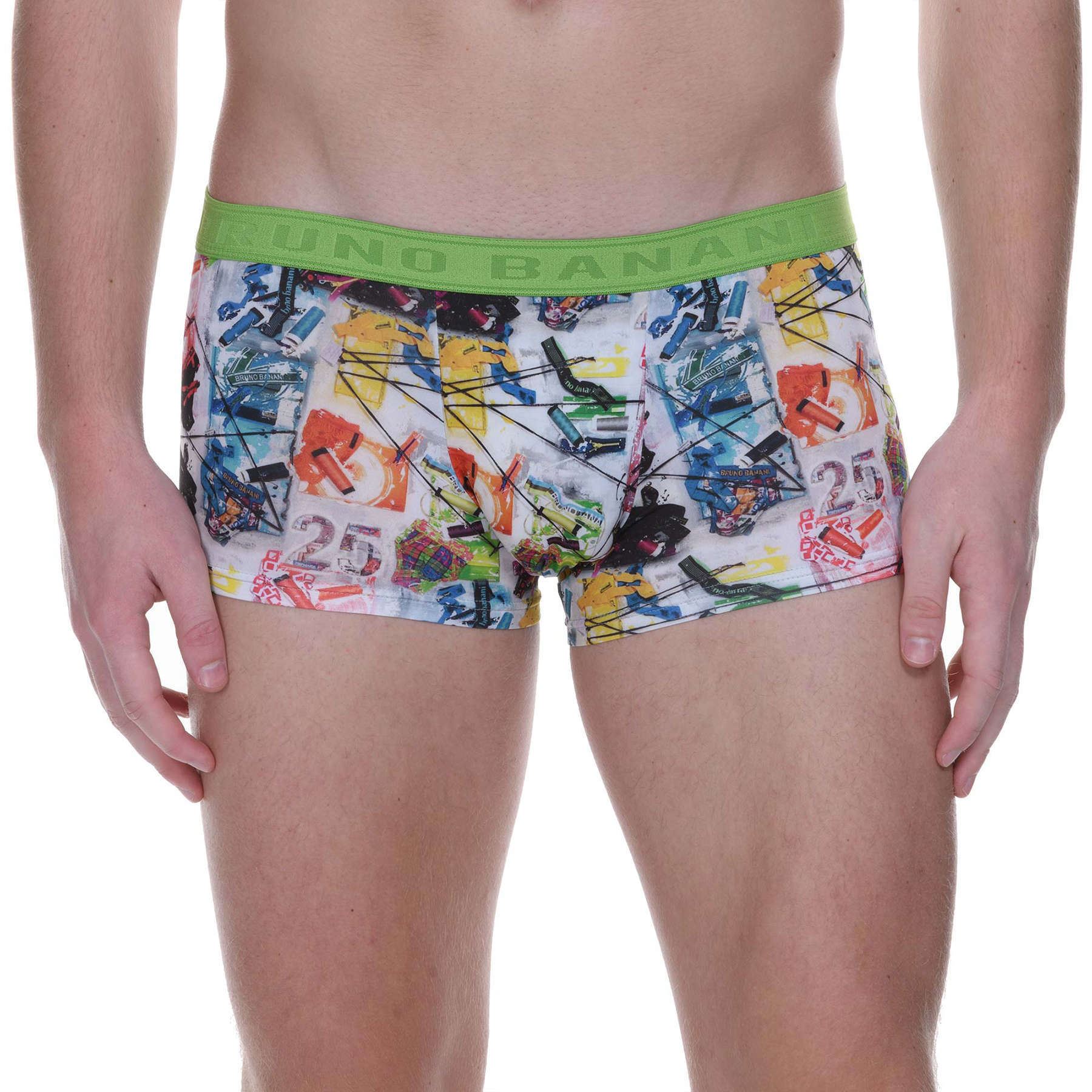 Mens 2-Pack Boxer Briefs Polyester Underwear Trunk Underwear with Skull Art Design