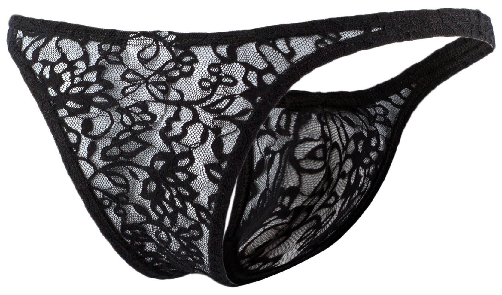 Joe Snyder Mens Lacy Bulge 04 Full Bikini Brief Lace Effect Micro Slip