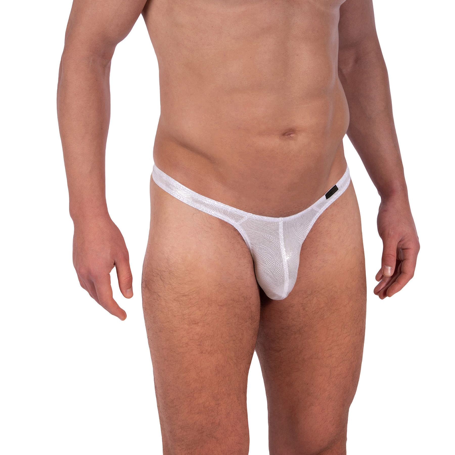 Manstore mens underwear thong brief enhancing pouch silver M2323 Tower String - Picture 4 of 5