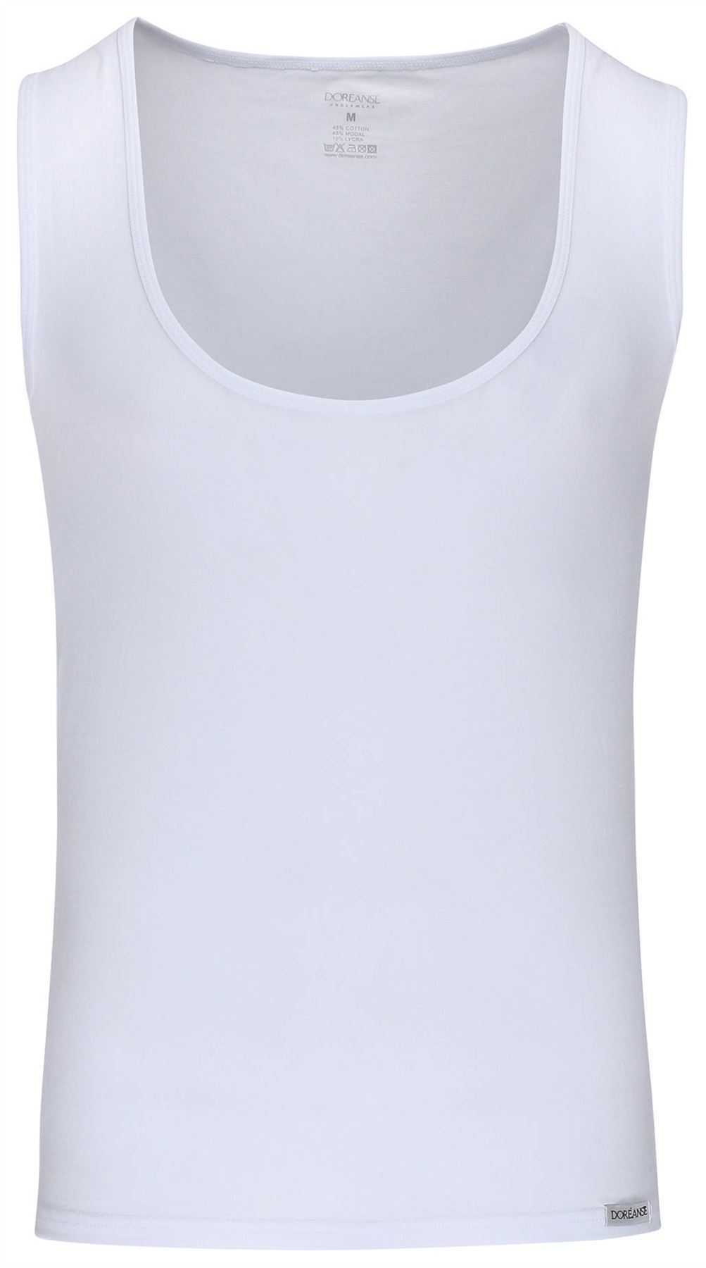 Doreanse Underwear Men's 2015 Cotton Modal Deep Neck Athletic Shirt - Picture 6 of 9