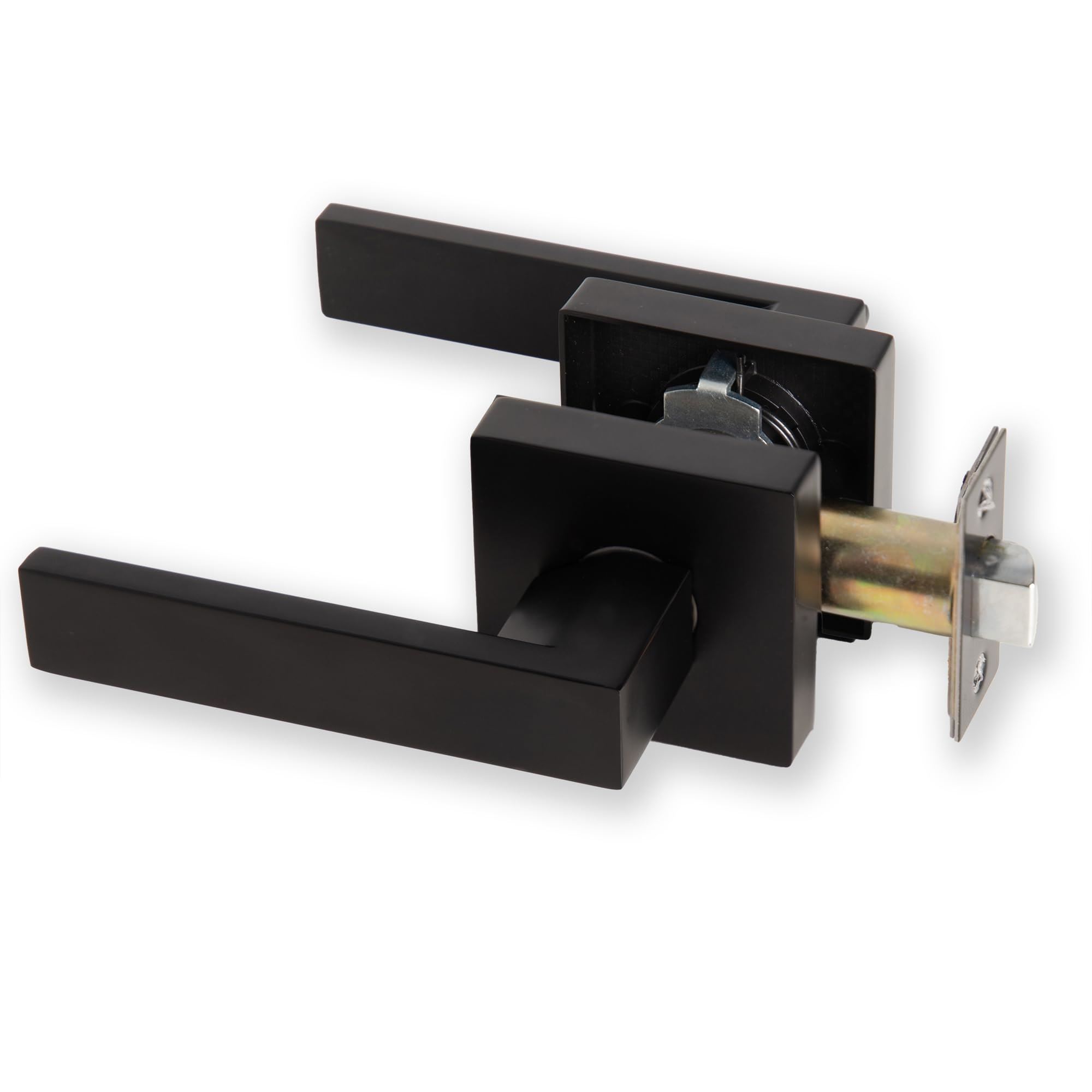 XFORT Quad Passage Handle Set, Sqaure Door Handle for Internal Wooden Door, Pair - Picture 8 of 23
