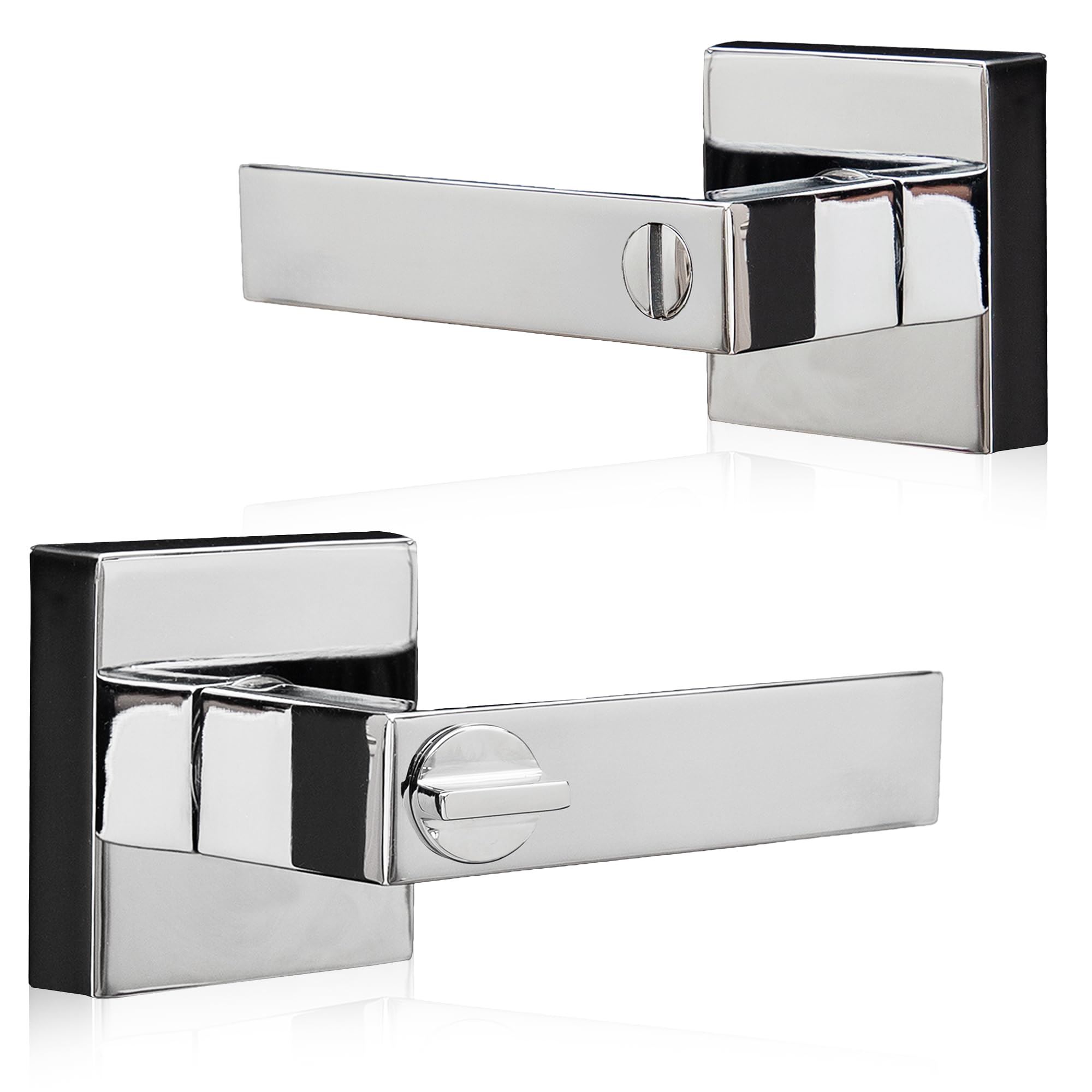 XFORT Quad Privacy Door Handle Set, Handle with Lock for Bathroom Door, Pair - Picture 17 of 23