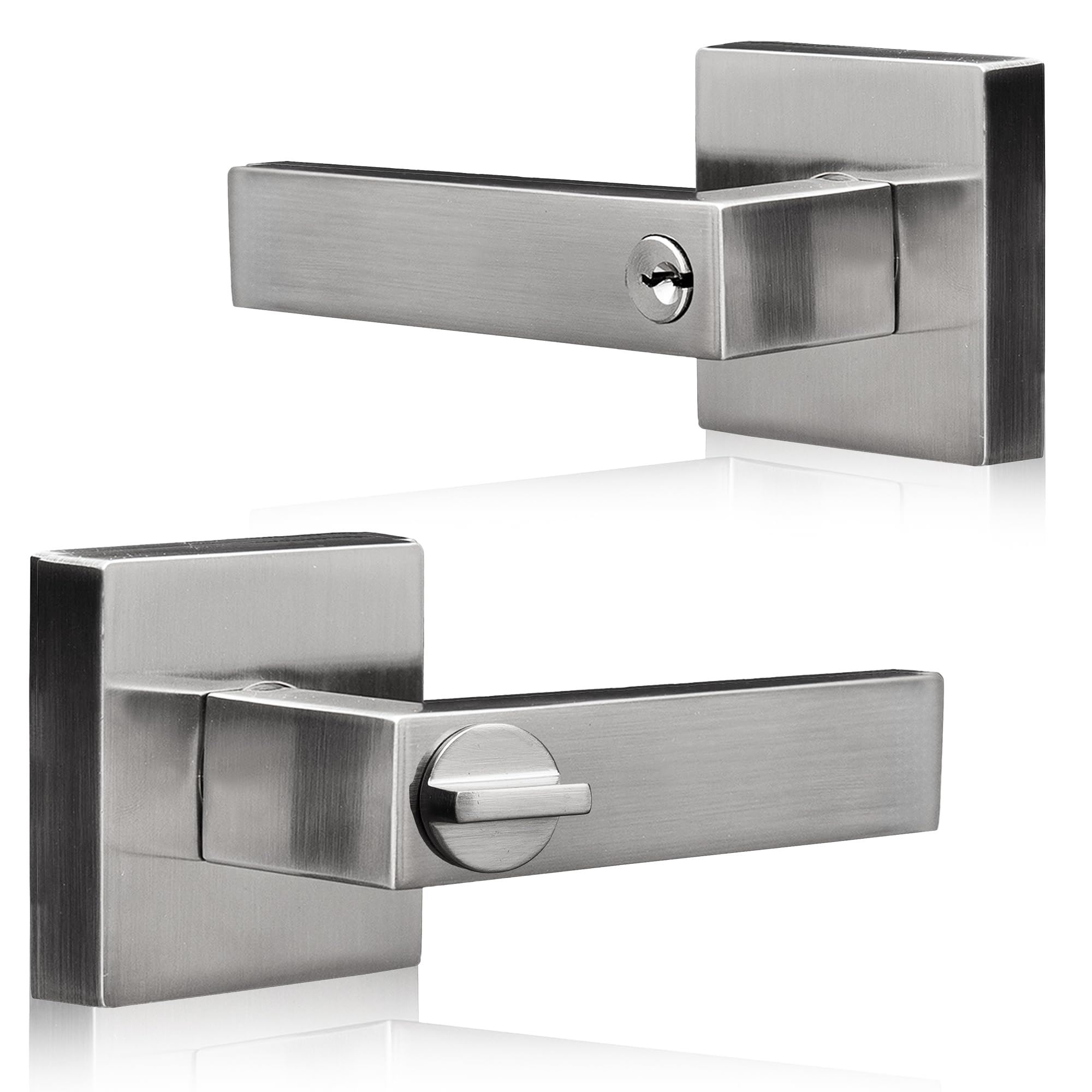 XFORT Quad Entrance Door Handle Set, Handle with Lock for Wooden Doors, Pair - Picture 33 of 35
