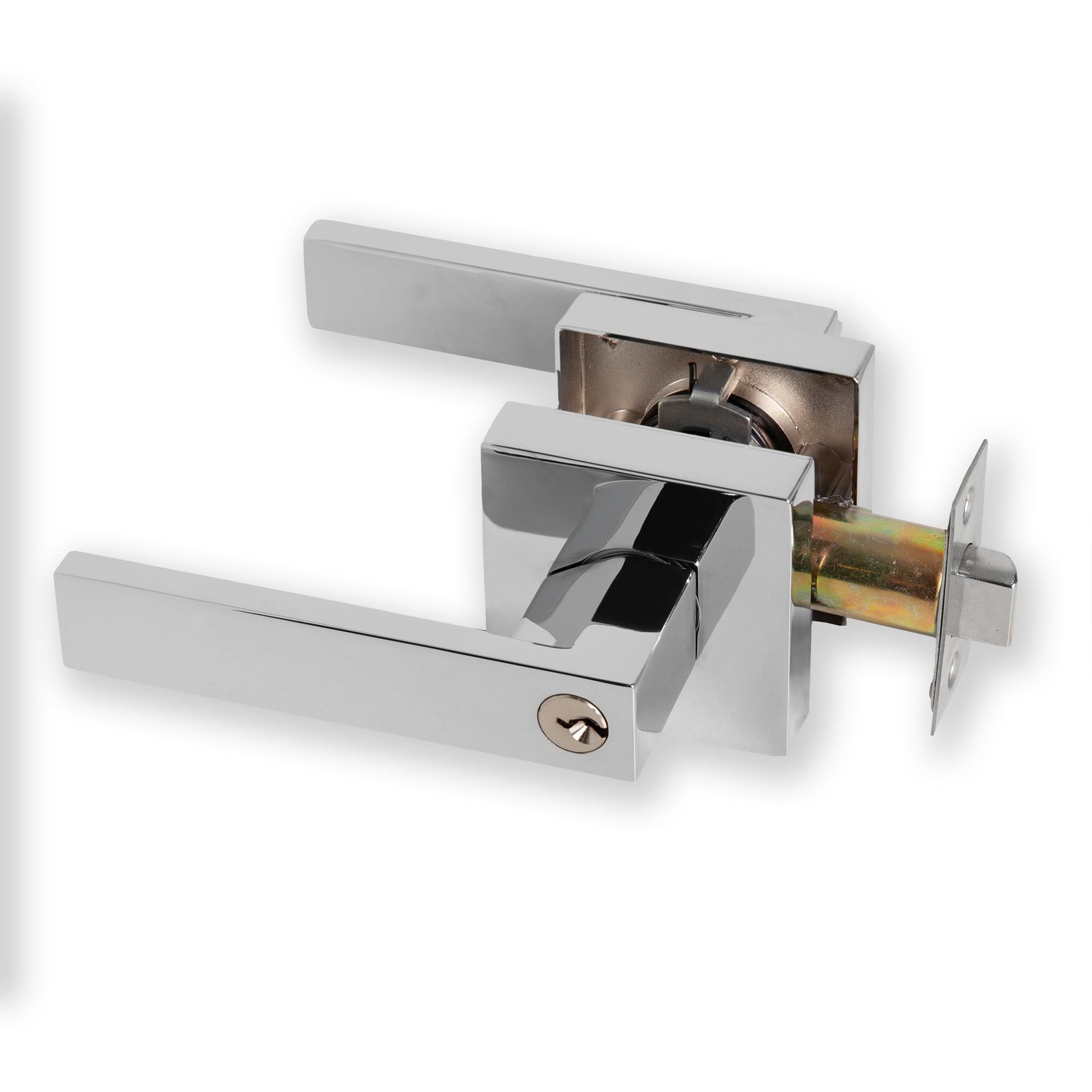 XFORT Quad Entrance Door Handle Set, Handle with Lock for Wooden Doors, Pair - Picture 27 of 35