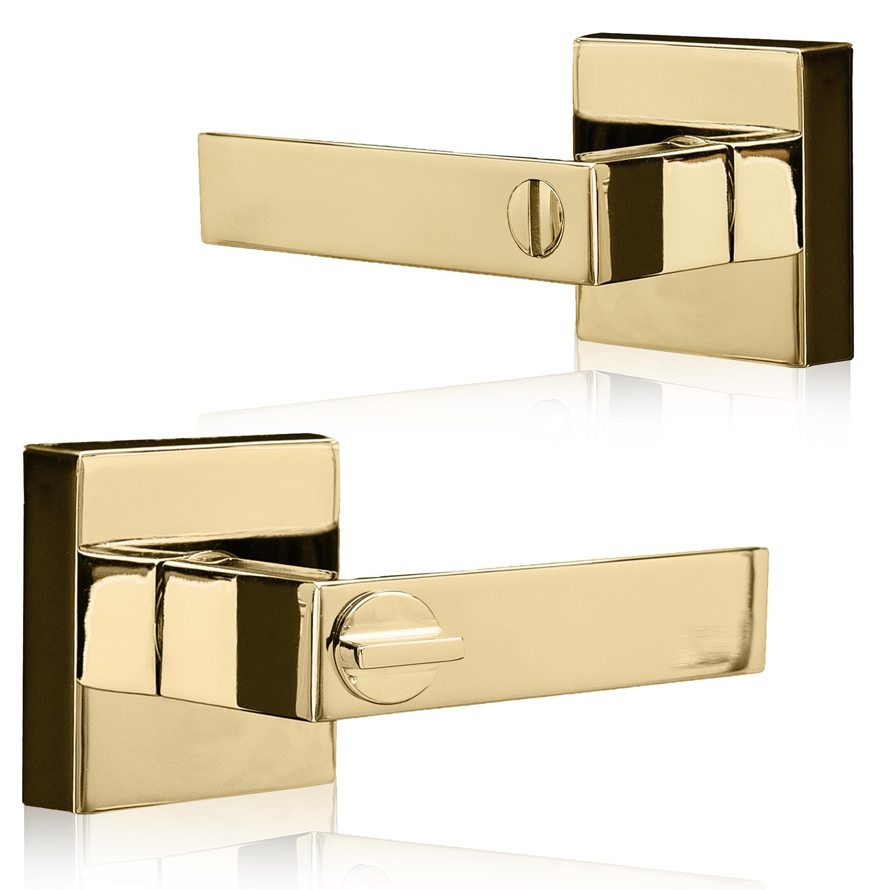 XFORT Quad Privacy Door Handle Set, Handle with Lock for Bathroom Door, Pair - Picture 12 of 23