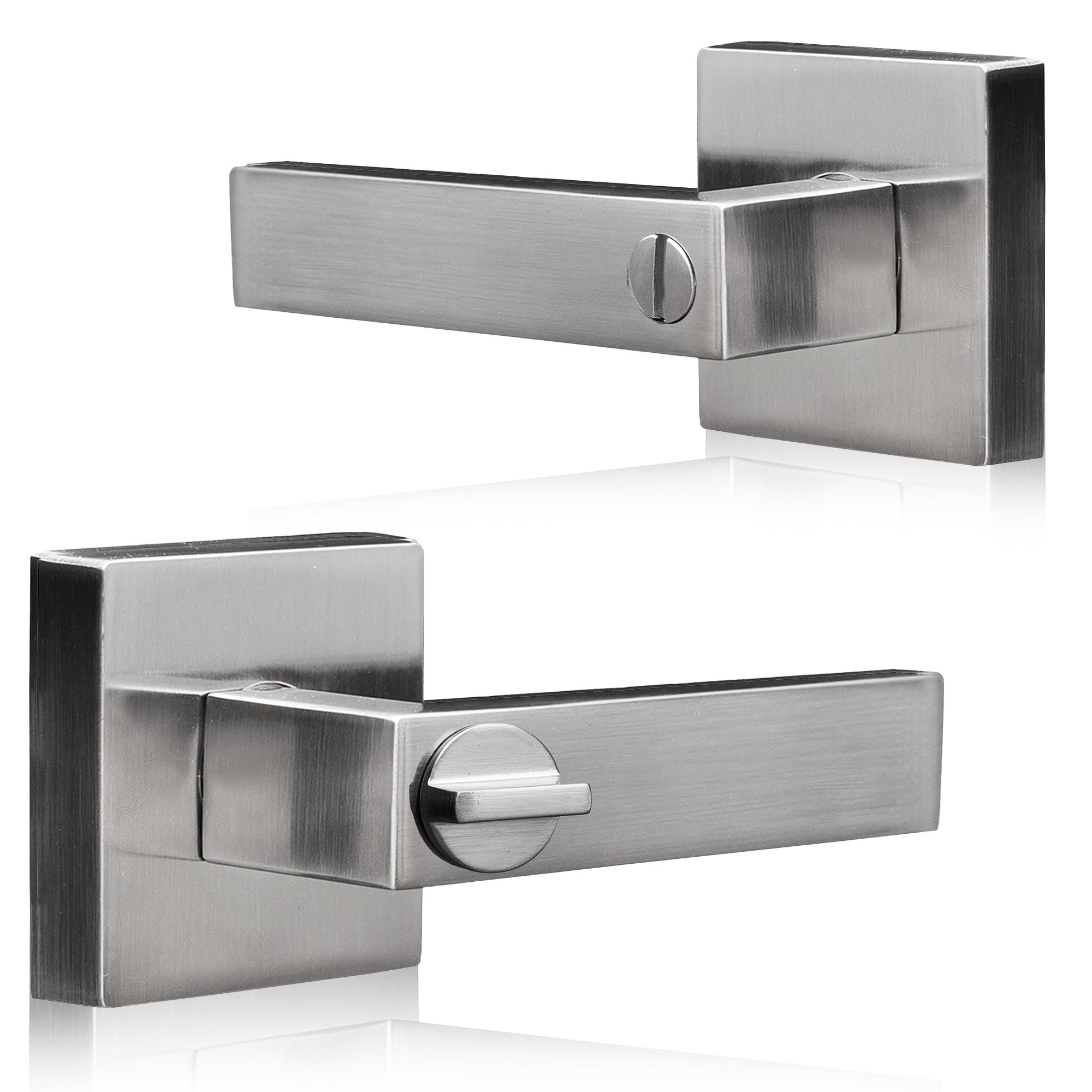 XFORT Quad Privacy Door Handle Set, Handle with Lock for Bathroom Door, Pair - Picture 22 of 23