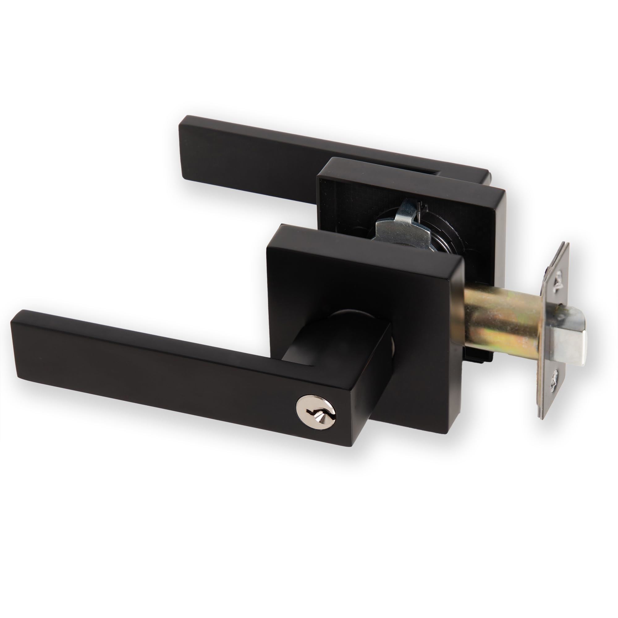 XFORT Quad Entrance Door Handle Set, Handle with Lock for Wooden Doors, Pair - Picture 11 of 35
