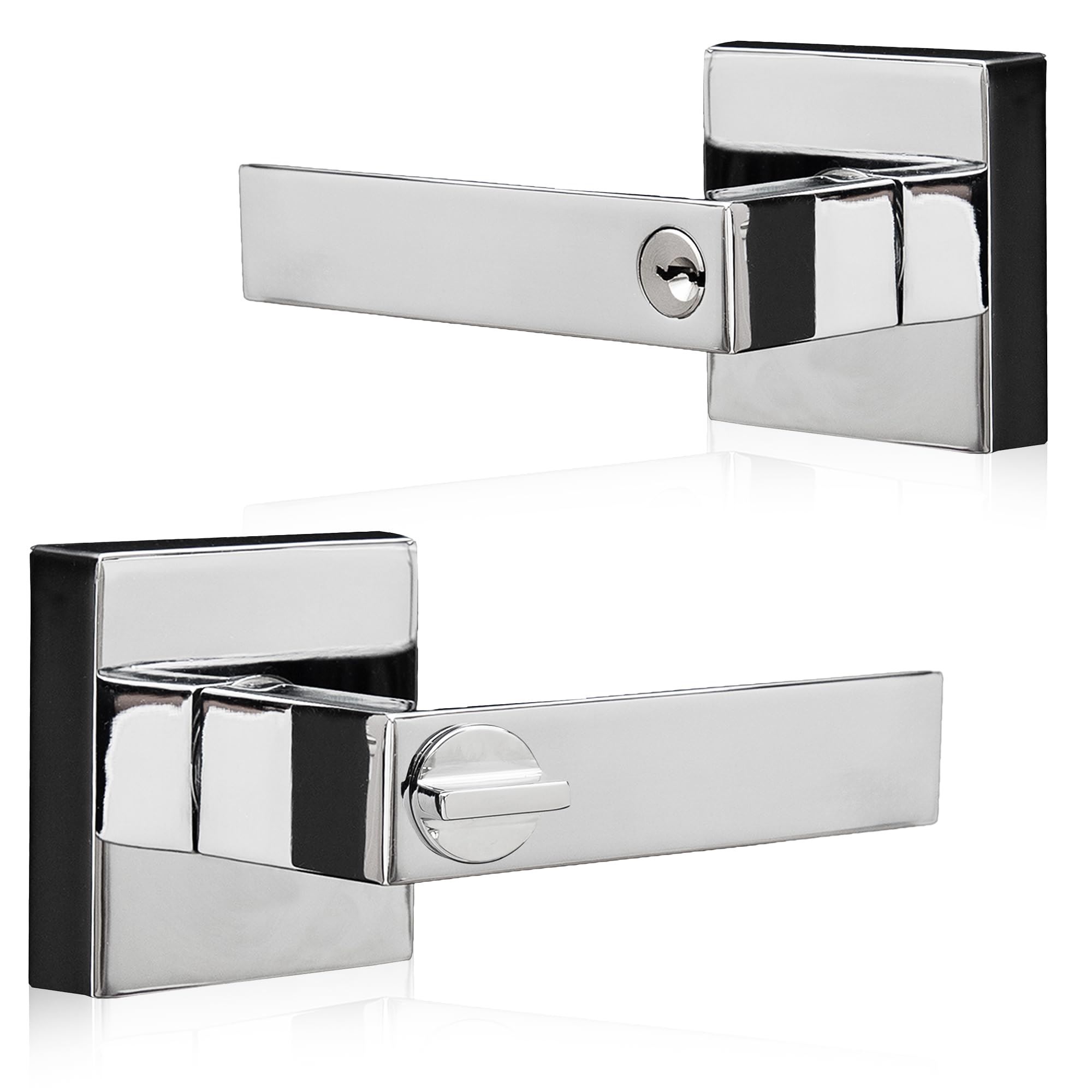 XFORT Quad Entrance Door Handle Set, Handle with Lock for Wooden Doors, Pair - Picture 25 of 35