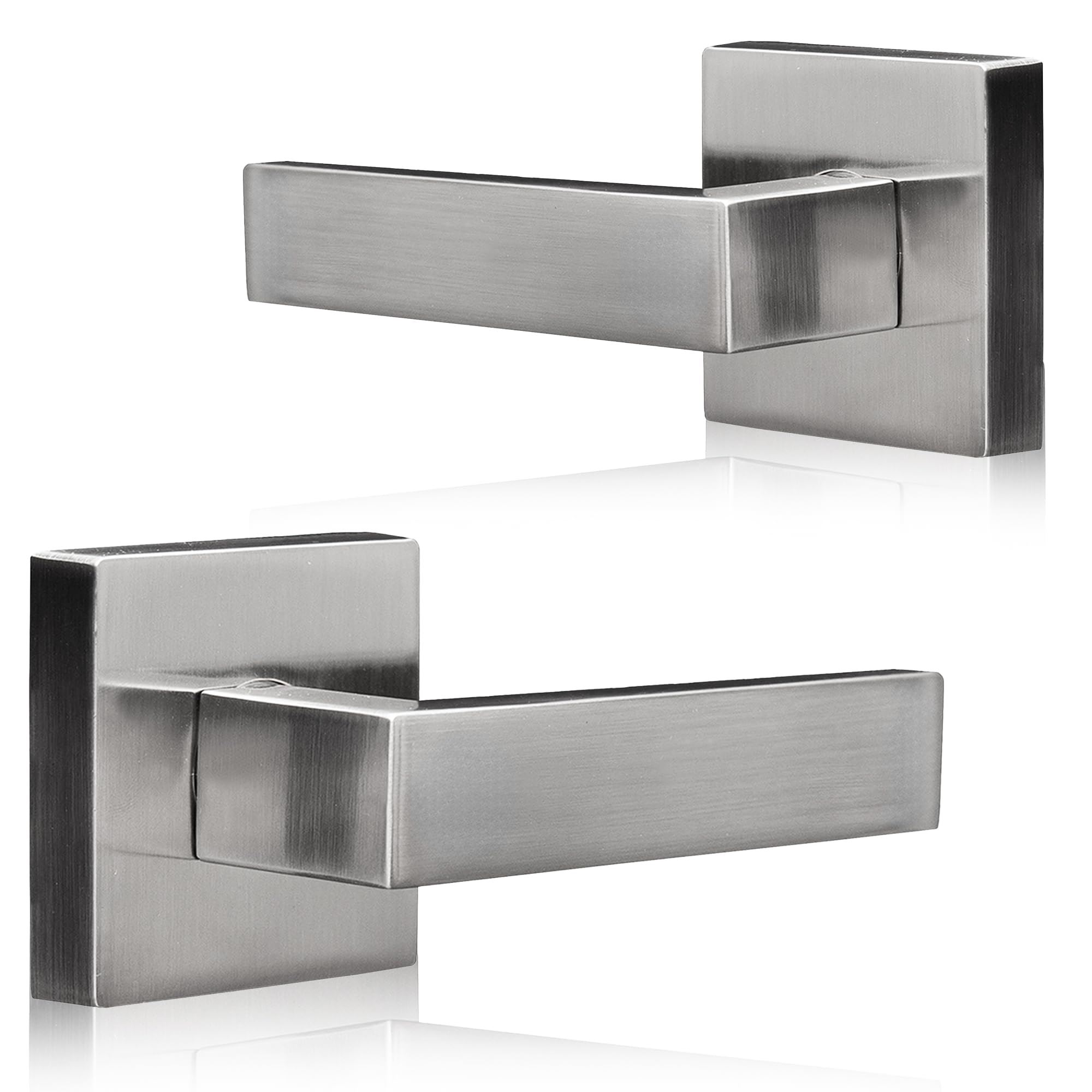 XFORT Quad Passage Handle Set, Sqaure Door Handle for Internal Wooden Door, Pair - Picture 22 of 23