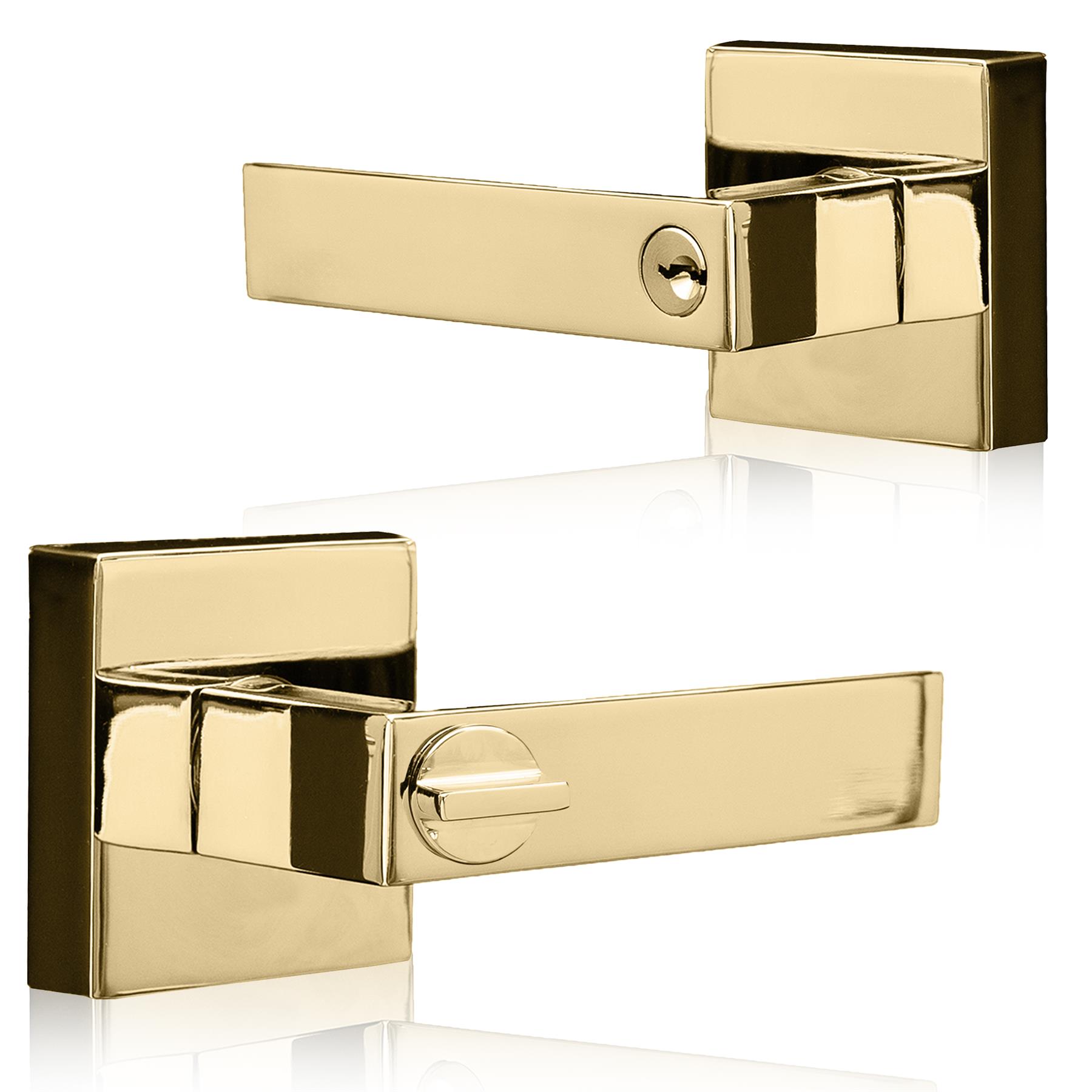 XFORT Quad Entrance Door Handle Set, Handle with Lock for Wooden Doors, Pair - Picture 17 of 35