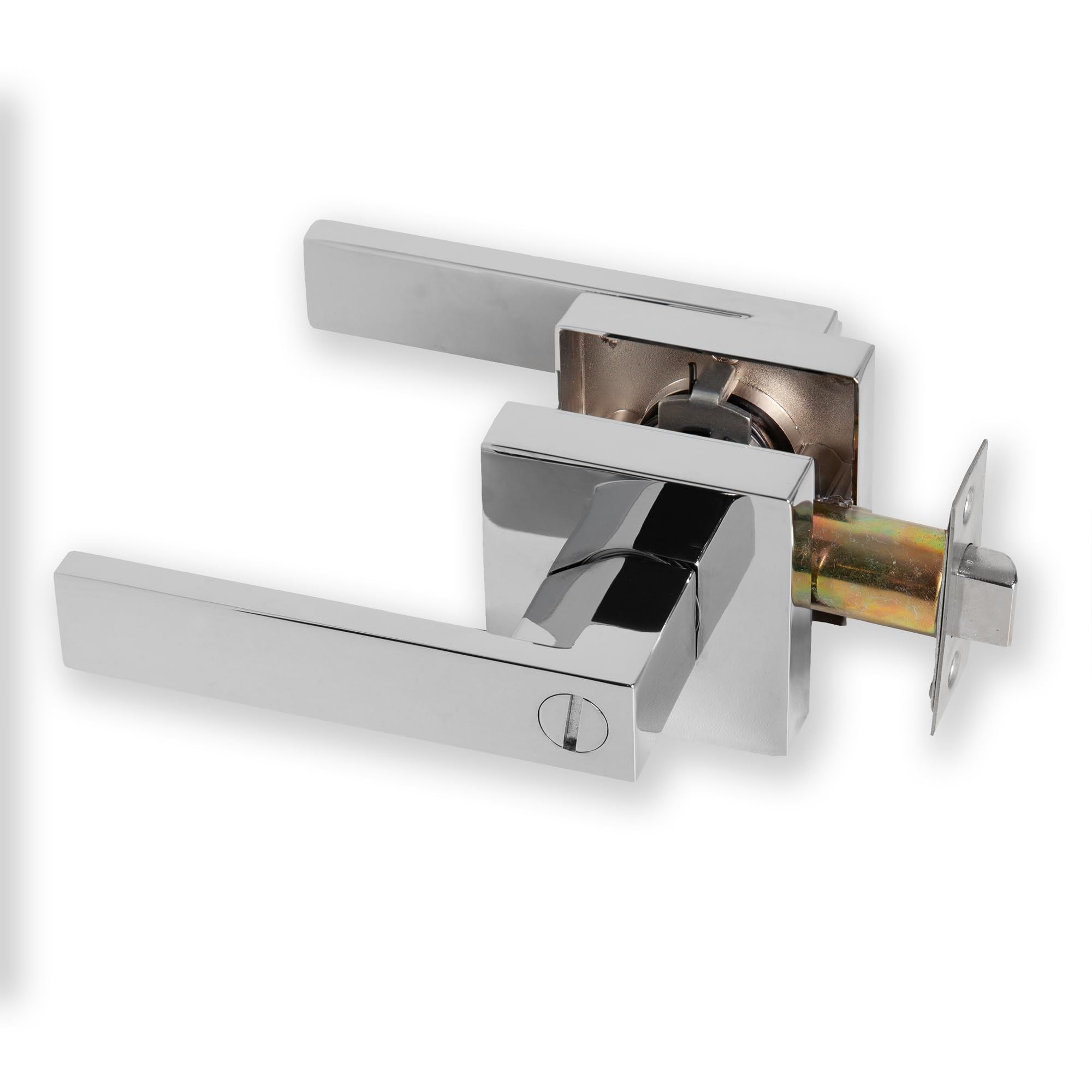 XFORT Quad Privacy Door Handle Set, Handle with Lock for Bathroom Door, Pair - Picture 18 of 23