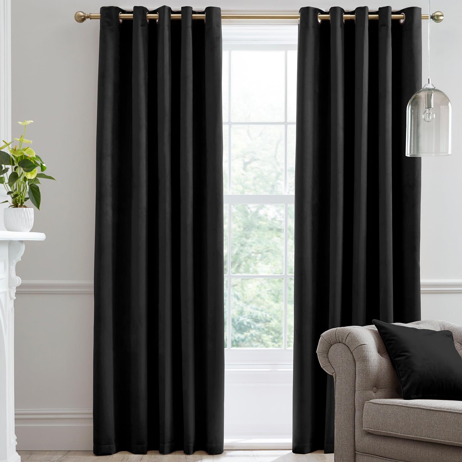 Blackout Eyelet Curtains Montrose Velvet Curtain Pairs Laurence Llewelyn-Bowen Świetna wartość, prawdziwa gwarancja