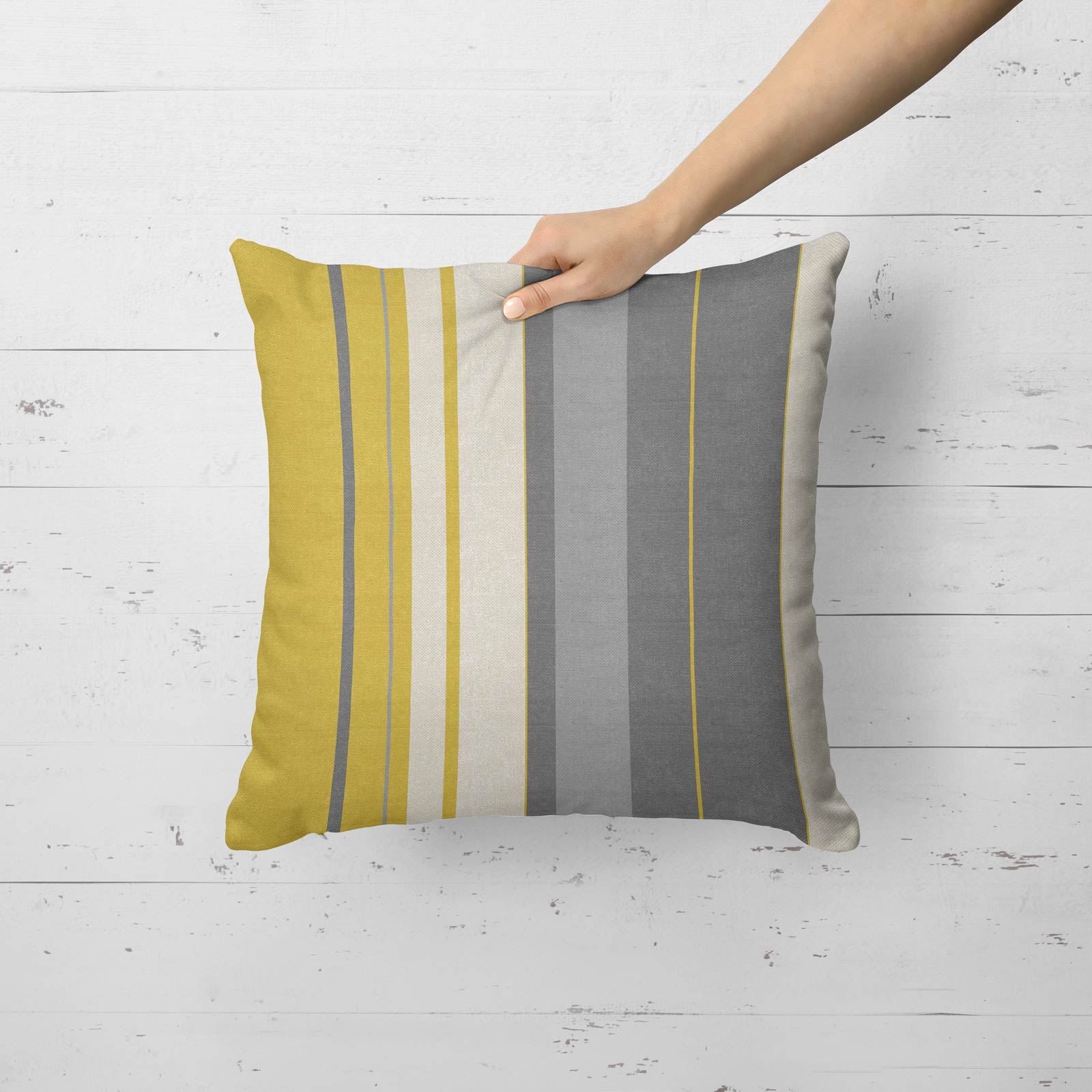 Grey Ochre Mustard Cushion Cover Collection 17"/18" Covers Filled