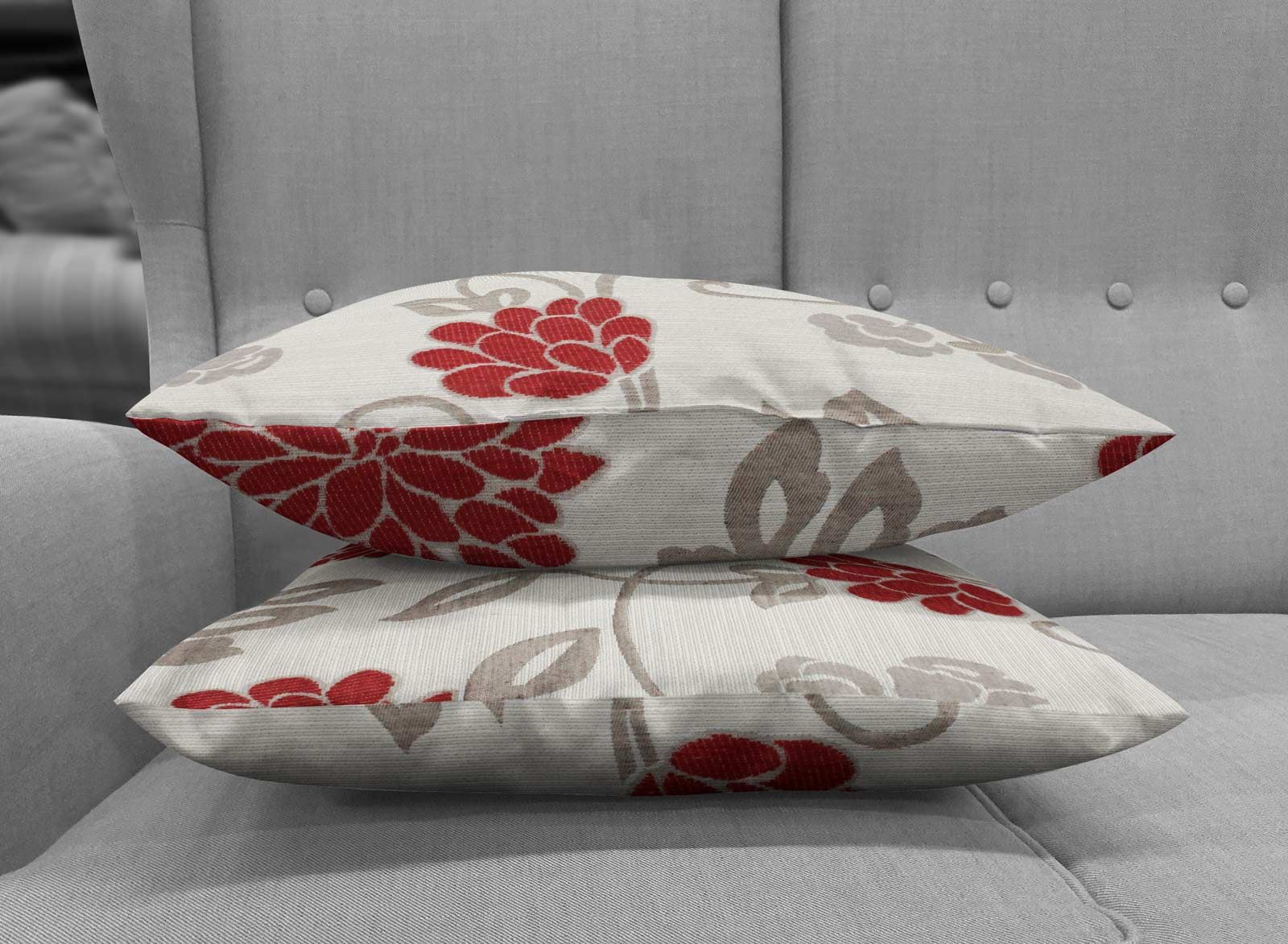 Lot de 2 Orla Floral Housses de Coussin Réversible Fleur Couvre Paire 18/" X 18/"
