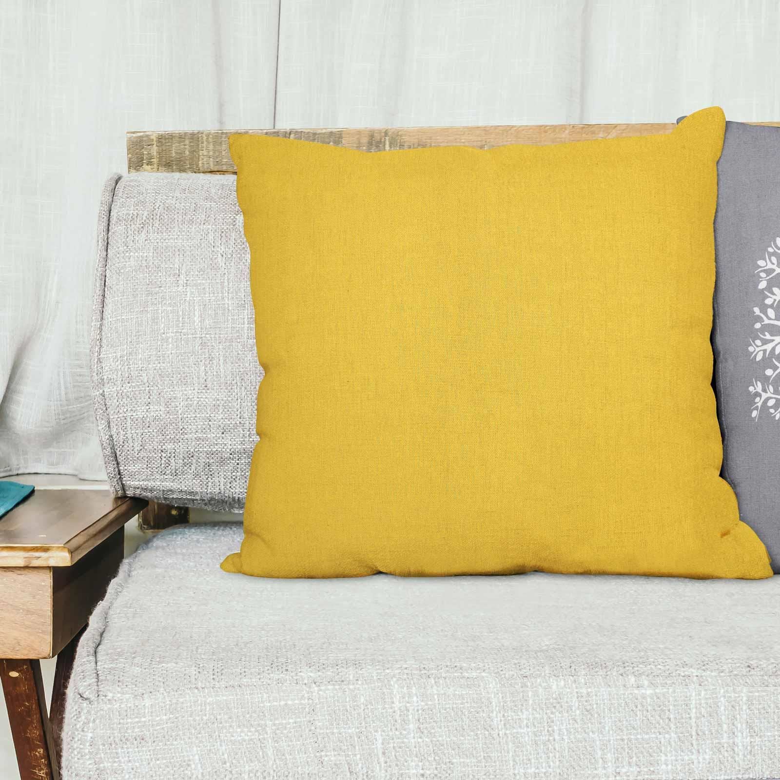 Grey Ochre Mustard Cushion Cover Collection 17"/18" Covers Filled