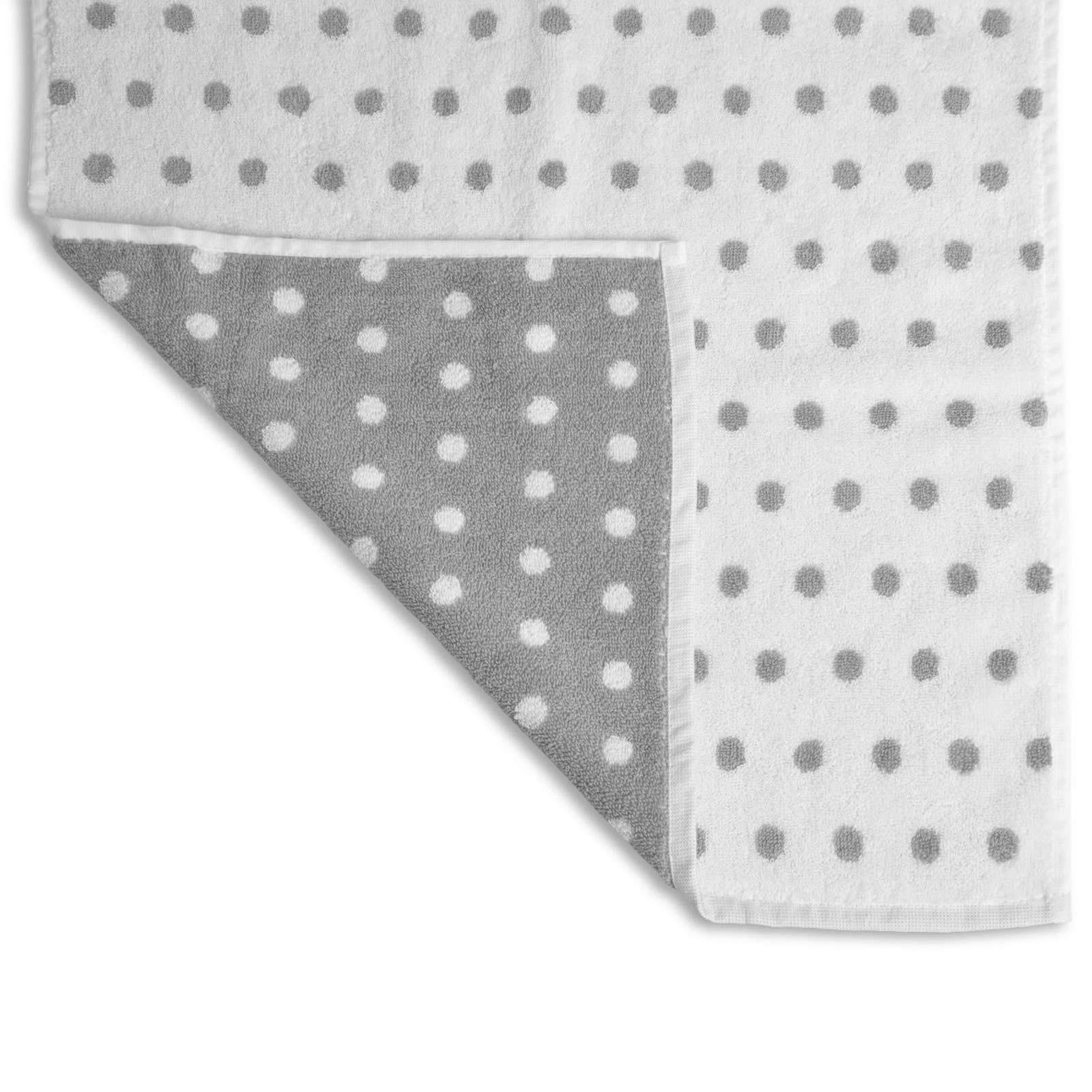 100 Cotton Towel Polka Dot Reversible Luxury Super Soft Bathroom Bath