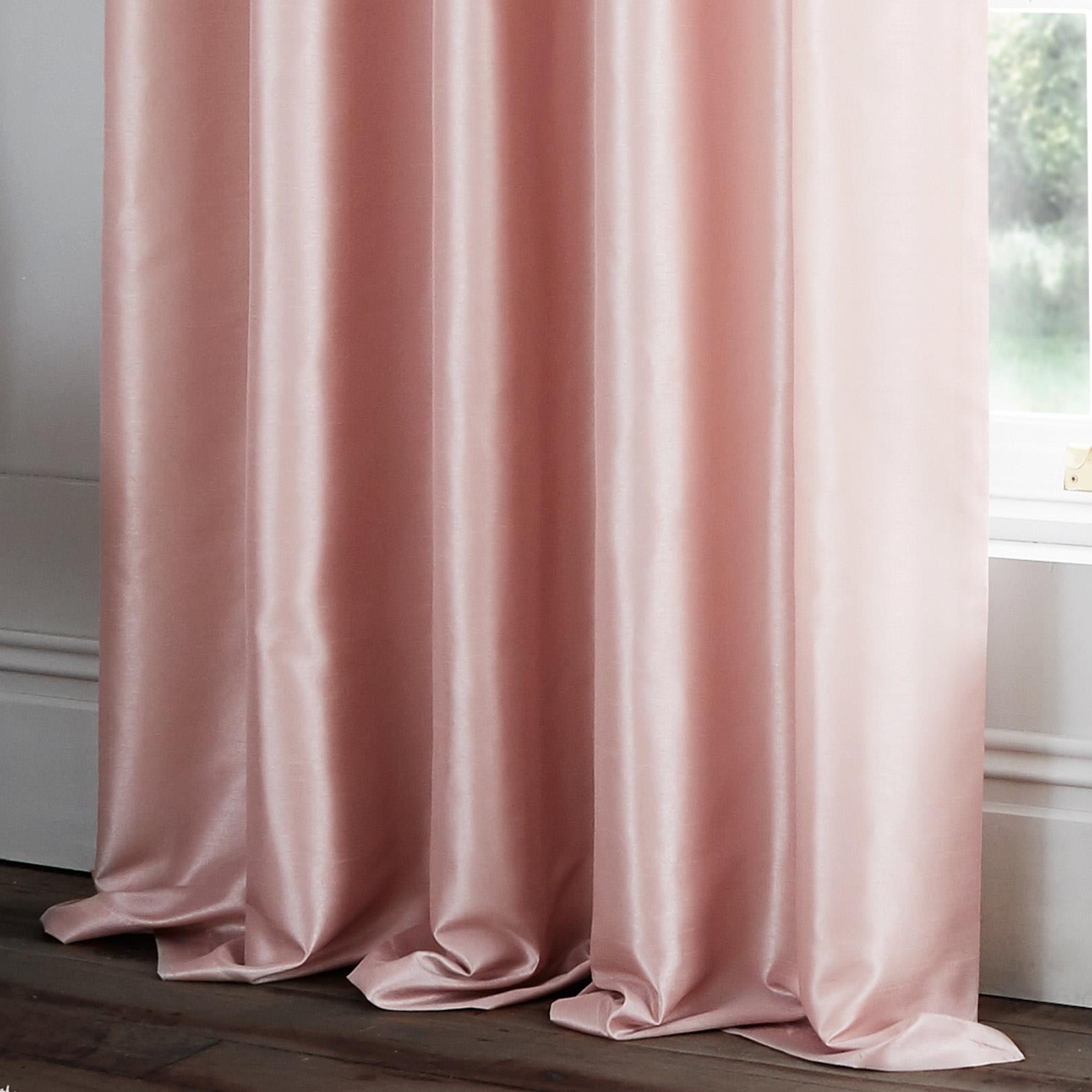 Catherine Lansfield Glitzy Blush Eyelet Curtains Pink Ring Top Curtain