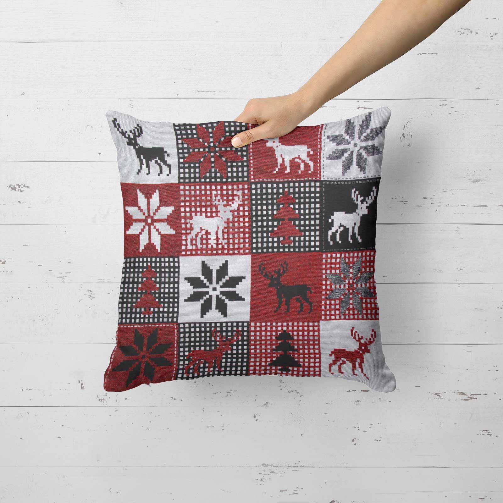 Christmas Cushion Cover Luxury Festive Xmas Chenille Tapestry Cushion