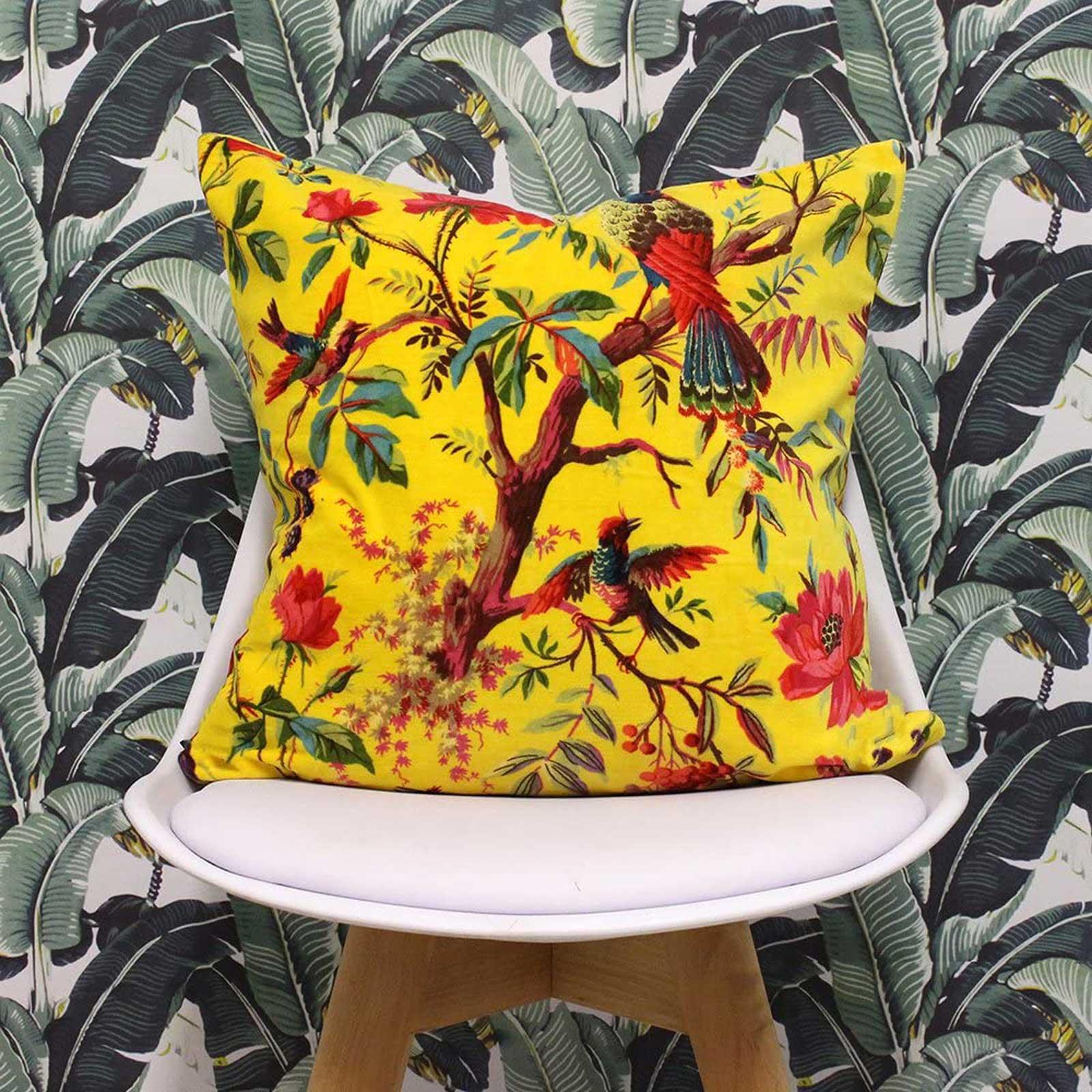 Tropical Cushion Covers Paradise Velvet Floral Cushions Cover 20" x 20