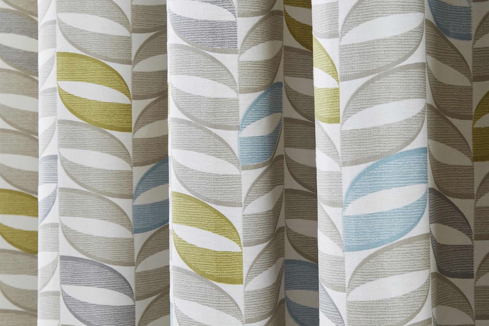 Copeland Geometric Retro Lined Eyelet Curtains Ready Made Ringtop