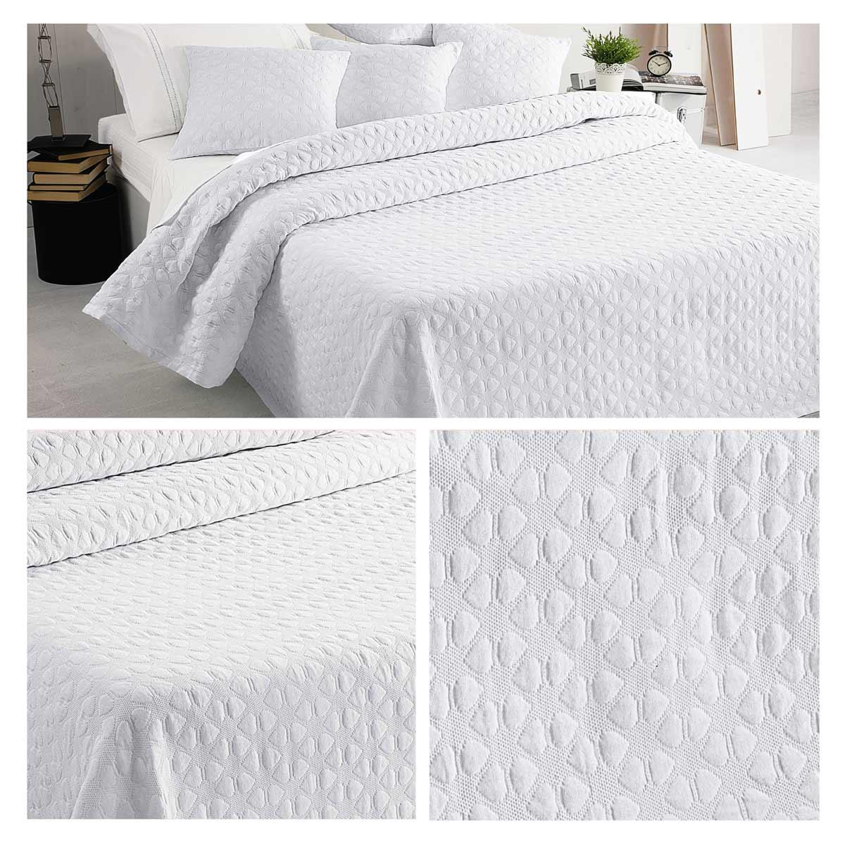 Details About White Hearts Bedspreads Modern Woven Heart Design Bed Throw Blanket Bedding