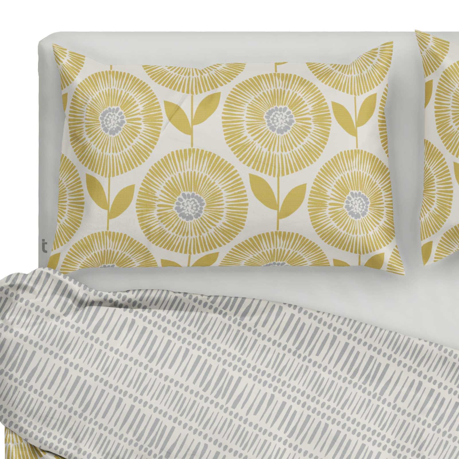 Yellow Ochre Mustard Duvet Cover Quilt Set Pillow Case Single Double