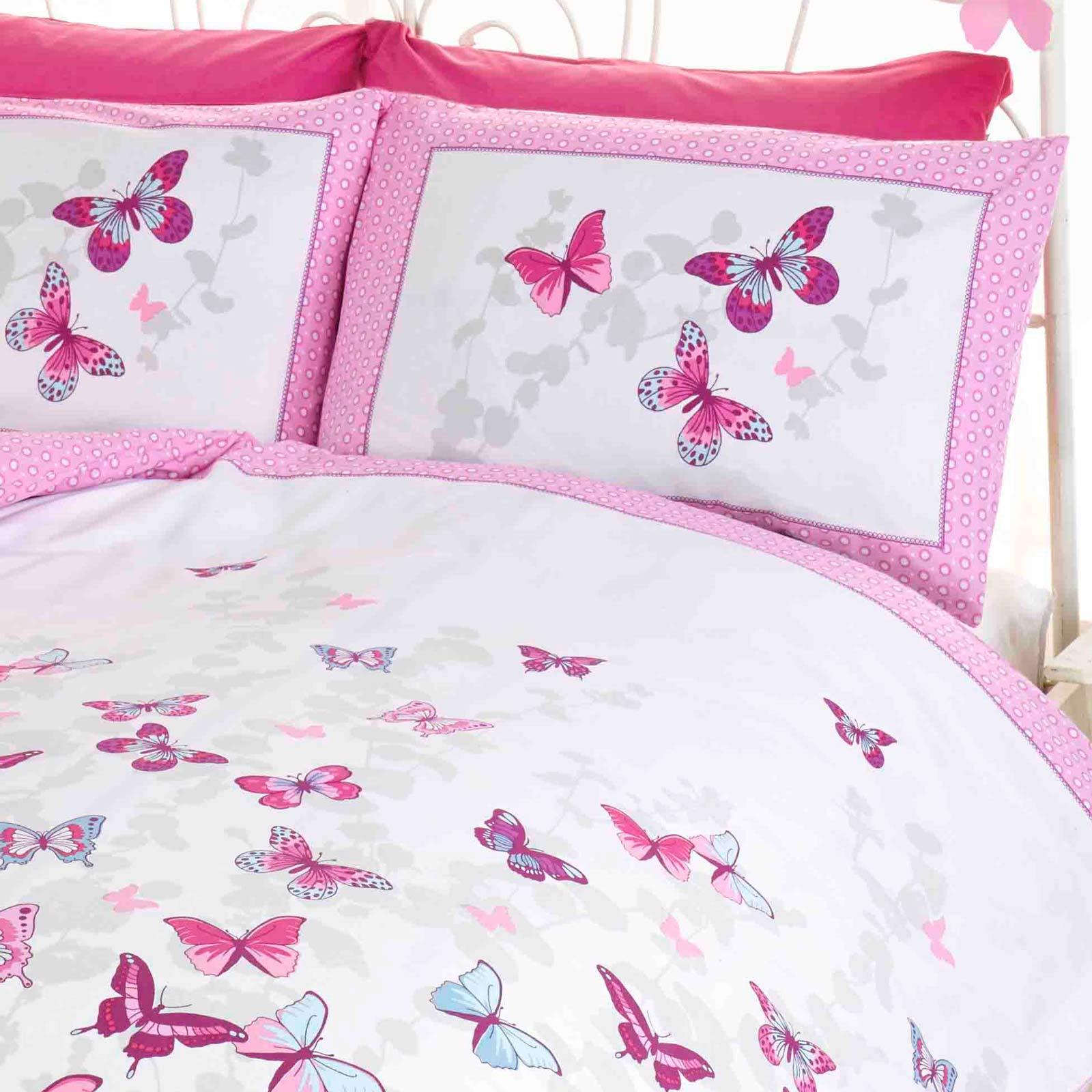 Butterflies Duvet Covers Flutter Floral Butterfly Reversible Bedding