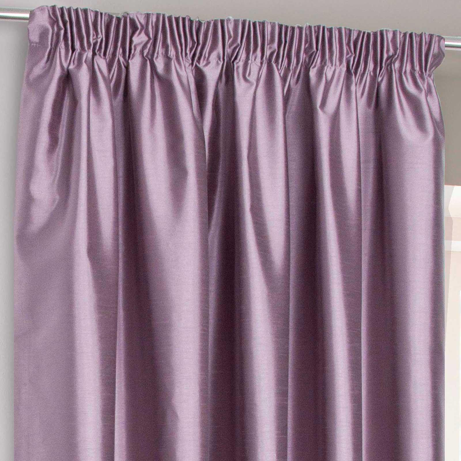 Faux Silk Tape Top Curtains Lined Plain Ready Made 3 Pencil Pleat