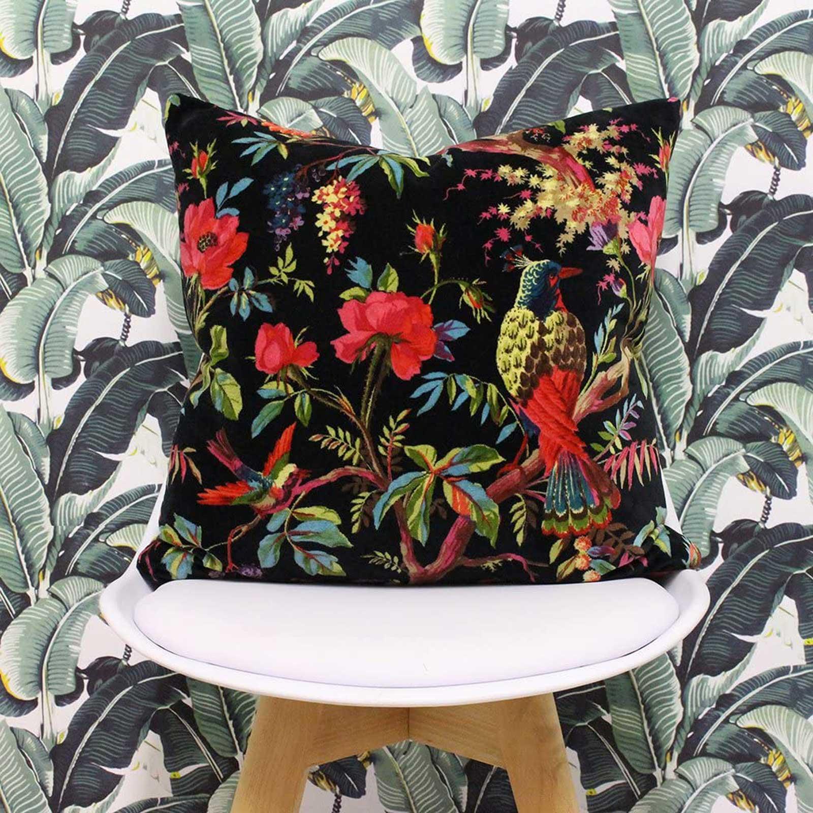 Tropical Cushion Covers Paradise Velvet Floral Cushions Cover 20" x 20