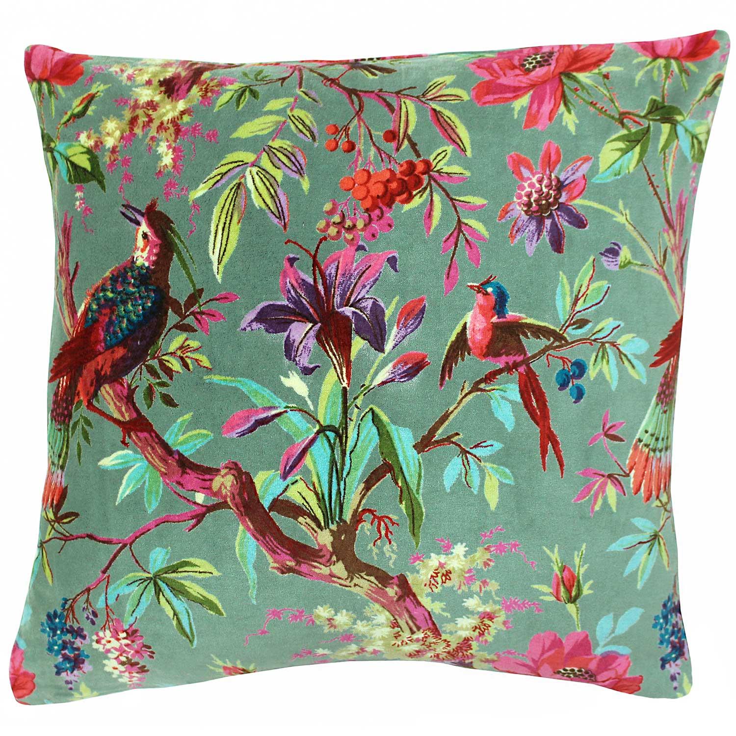 Tropical Cushion Covers Paradise Velvet Floral Cushions Cover 20" x 20
