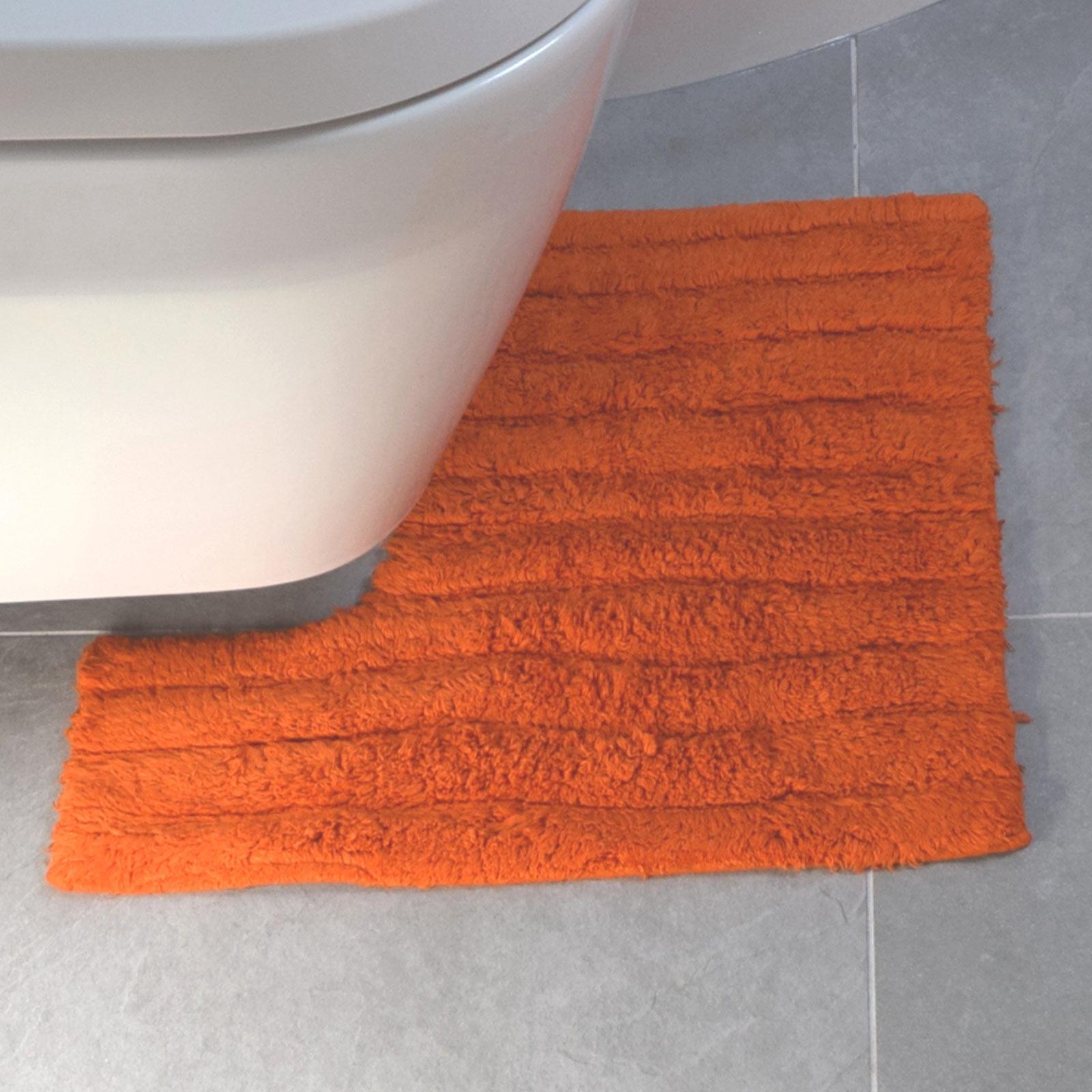 2 Piece Bath Mat Pedestal Set Ribbed 100 Cotton Bath Toilet Bathroom