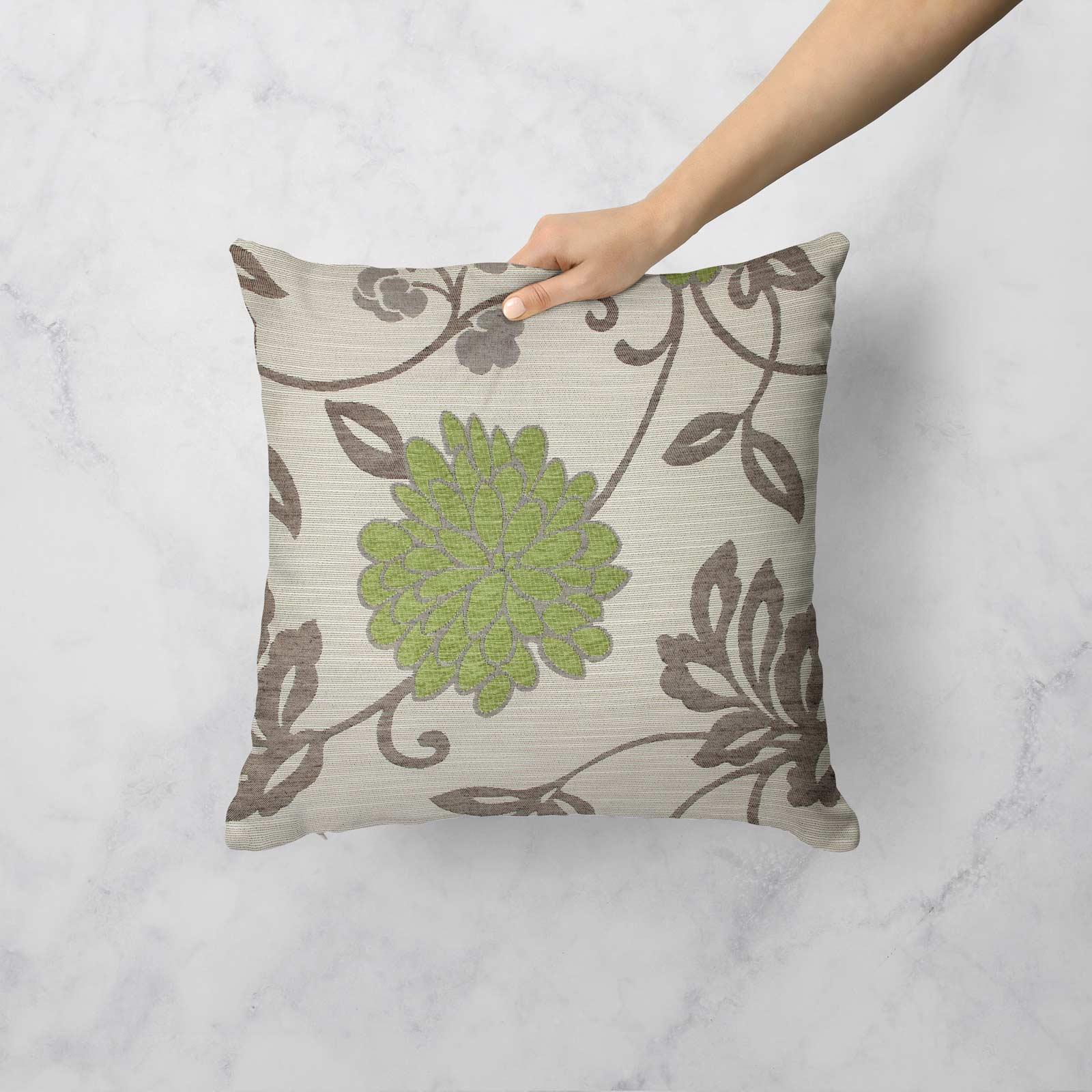 Green Lime Natural Cream Cushion Covers 18" x 18" (45cm x 45cm) Cover