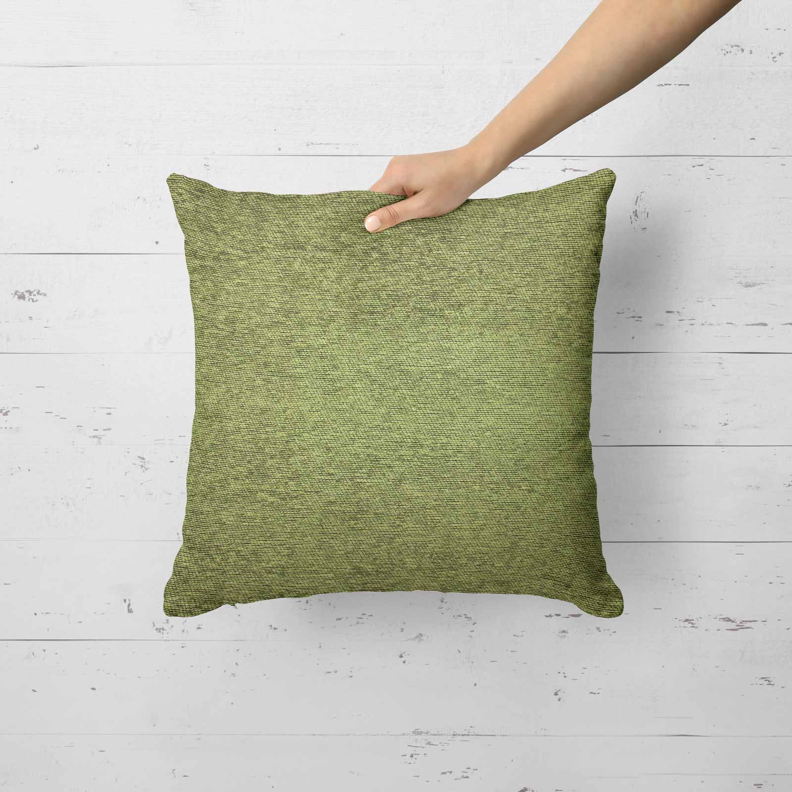 Green Lime Natural Cream Cushion Covers 18" x 18" (45cm x 45cm) Cover