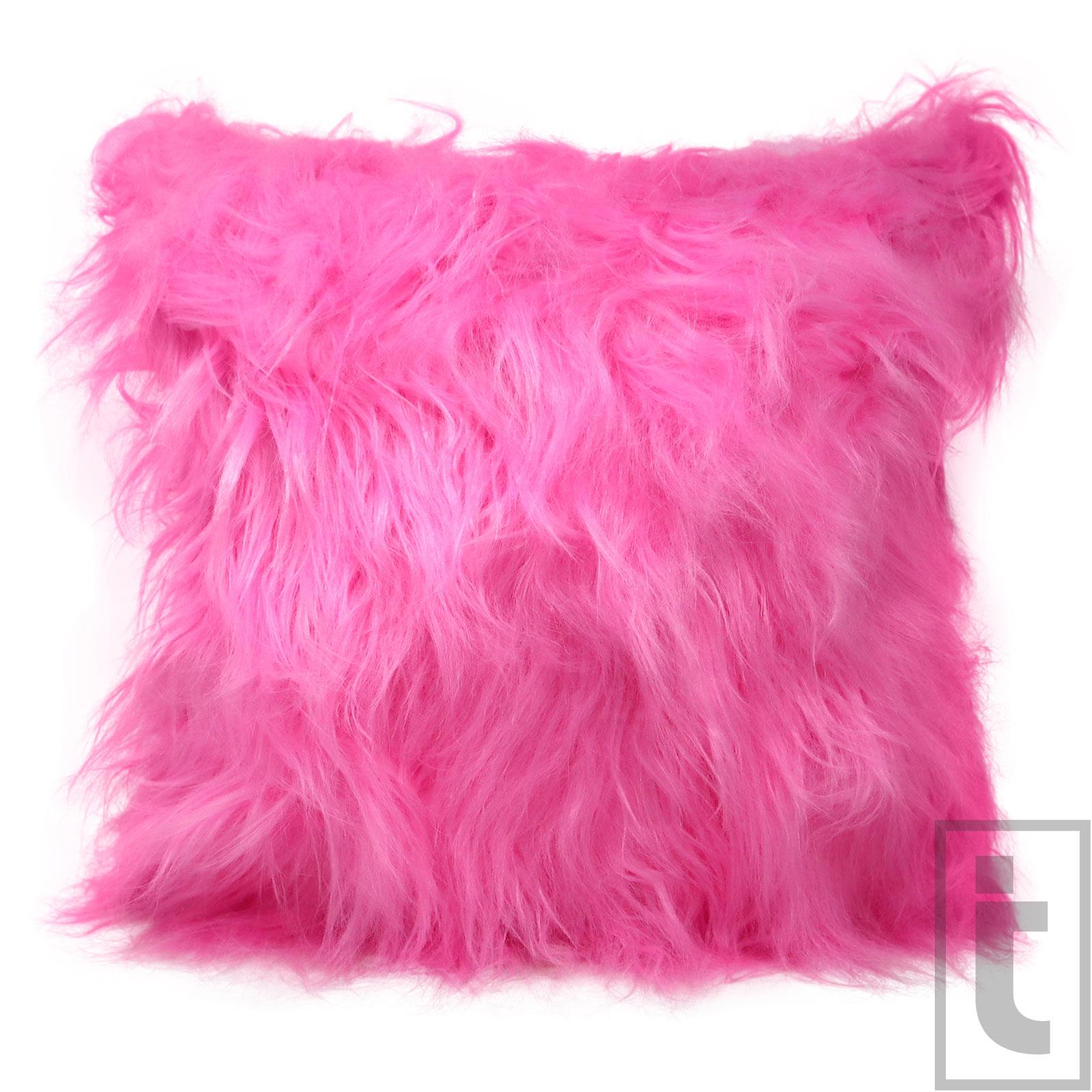 pink fluffy throw pillow