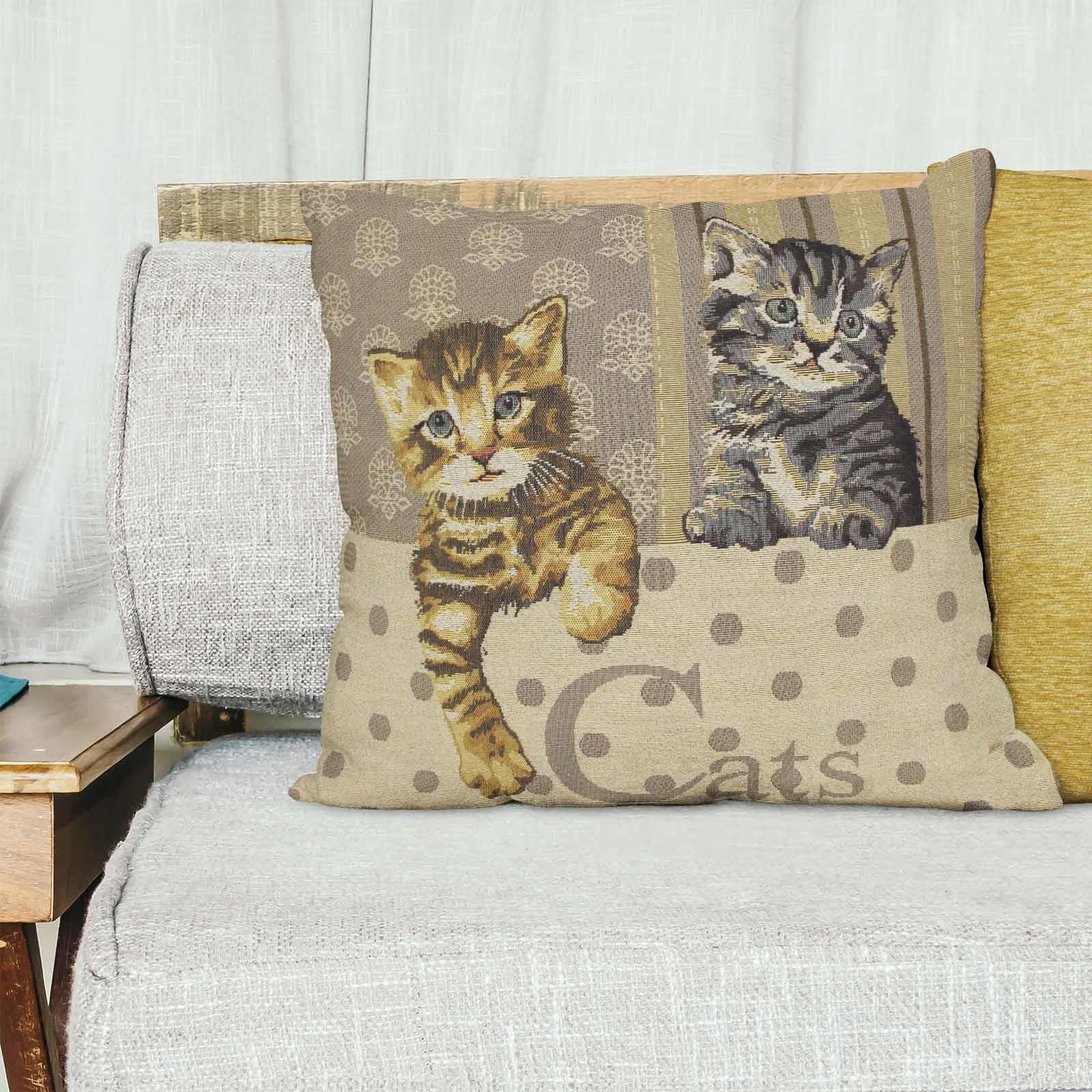 Cats & Dogs Cushion Covers Tapestry Cute Vintage 18" 45cm Filled