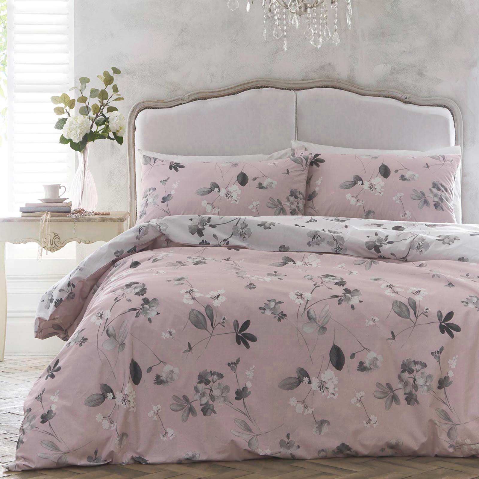Blush Duvet Covers Pink Floral Reversible Vintage Quilt Cover Bedding