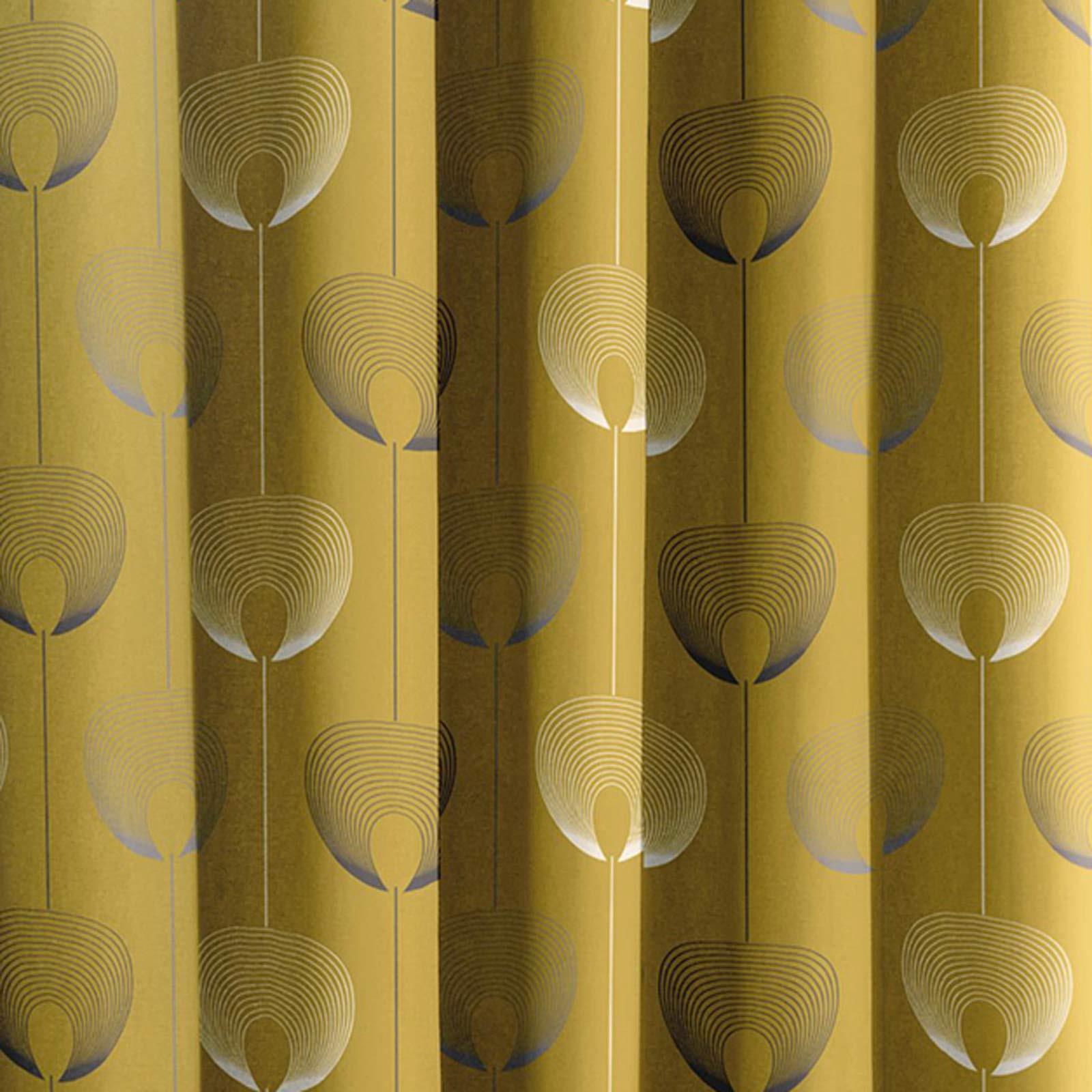 Mustard Eyelet Curtain Pairs Yellow Ochre Ring Top Lined Ready Made Curtains eBay