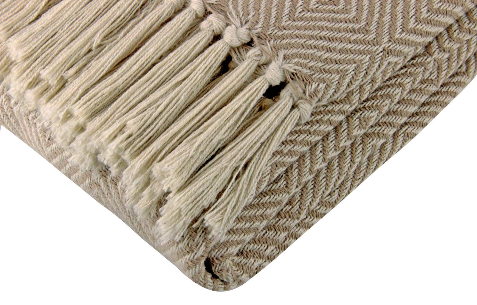 WOVEN THROW SOFA BED BLANKET 100 COTTON PINK TEAL ORANGE BEIGE GREY