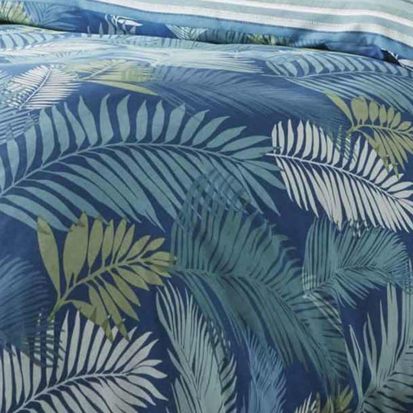 Teal Duvet Covers Blue Tropical Palm Leaf Reversible Quilt Cover