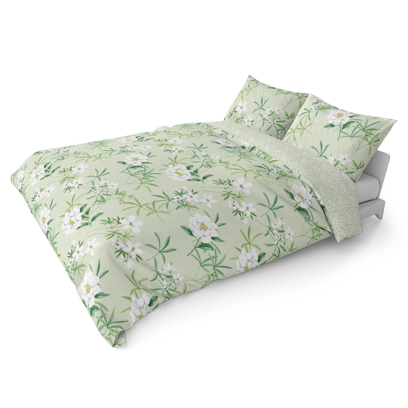 Green Duvet Covers Floral Leaf Reversible Cotton Blend Quilt Cover Bedding Sets eBay