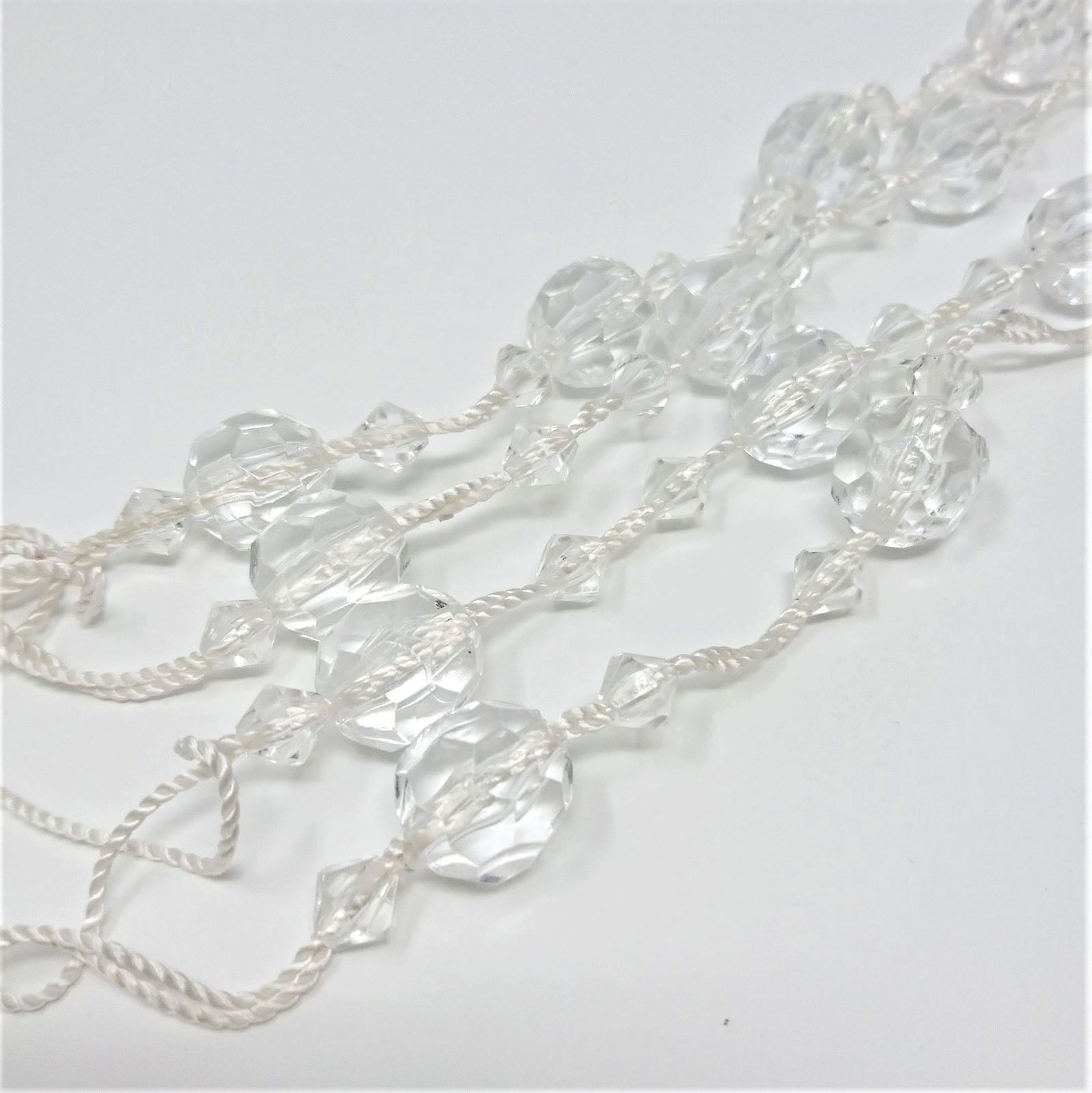 Beaded Crystal Tie Backs Pair Sparkle Gem Tiebacks Set of 2 Voile Hold