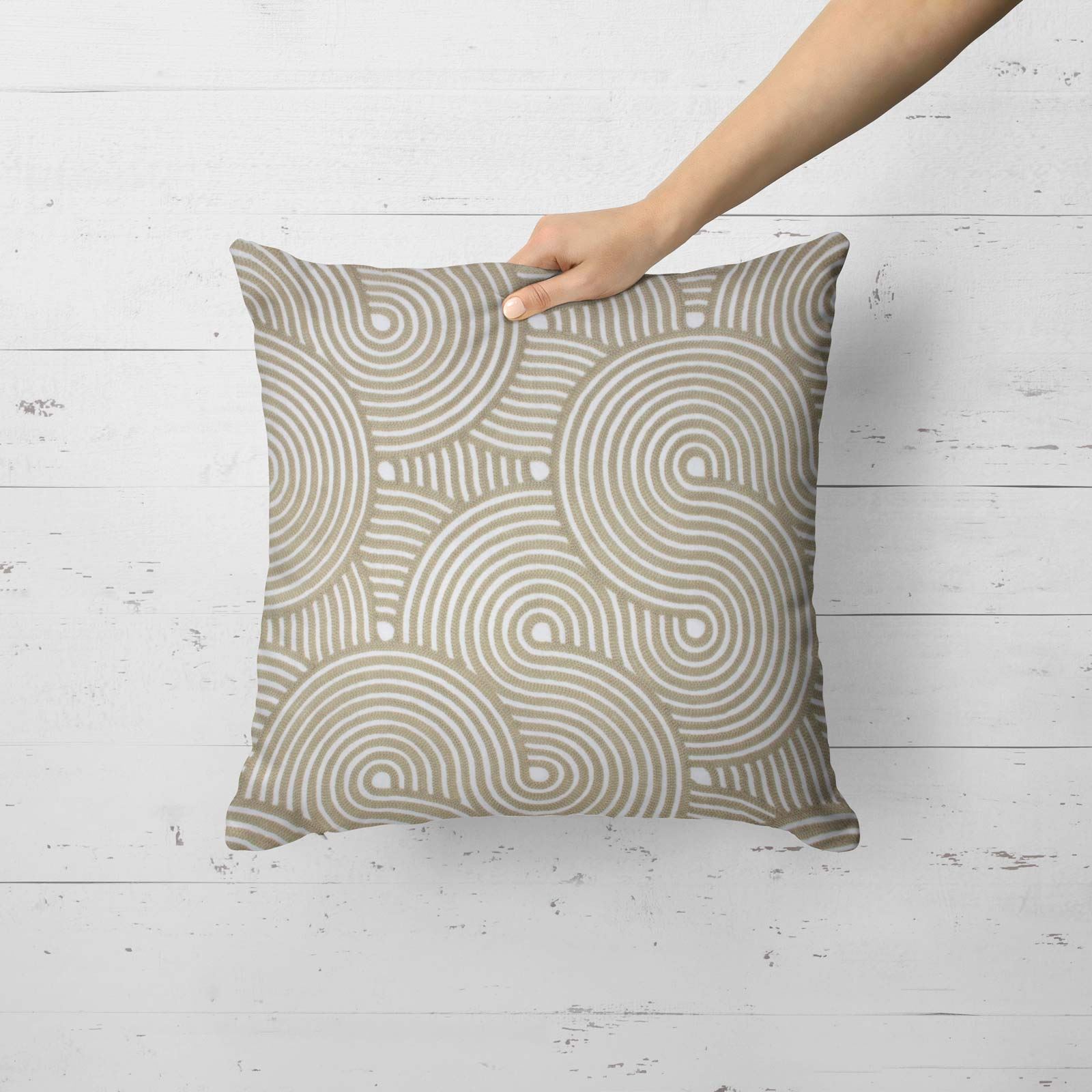 Green Lime Natural Cream Cushion Covers 18" x 18" (45cm x 45cm) Cover