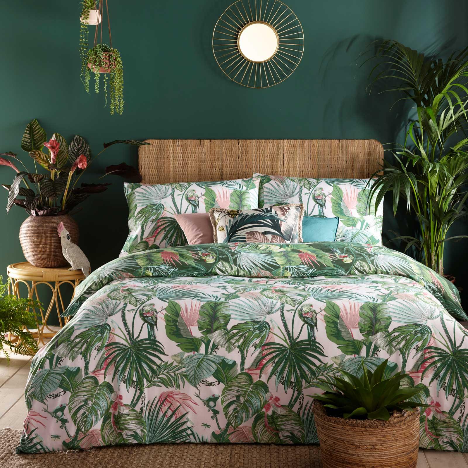 Green Duvet Covers Amazonia Tropical Jungle Quilt Cover Bedding Sets by