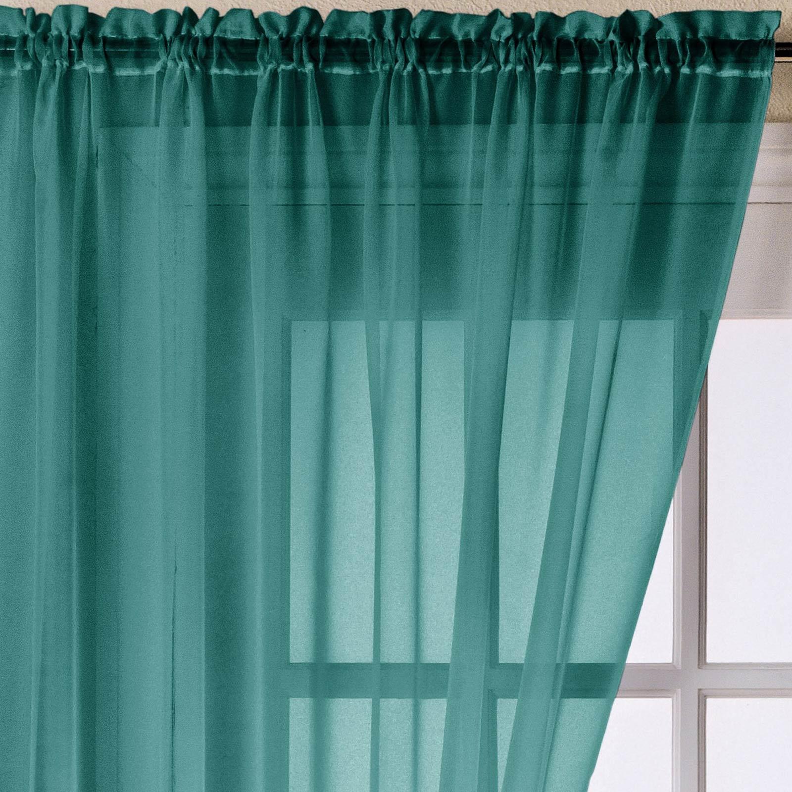 Plain Voile Panel Slot Top Curtain Panels Rod Pocket Sheer Net Curtains