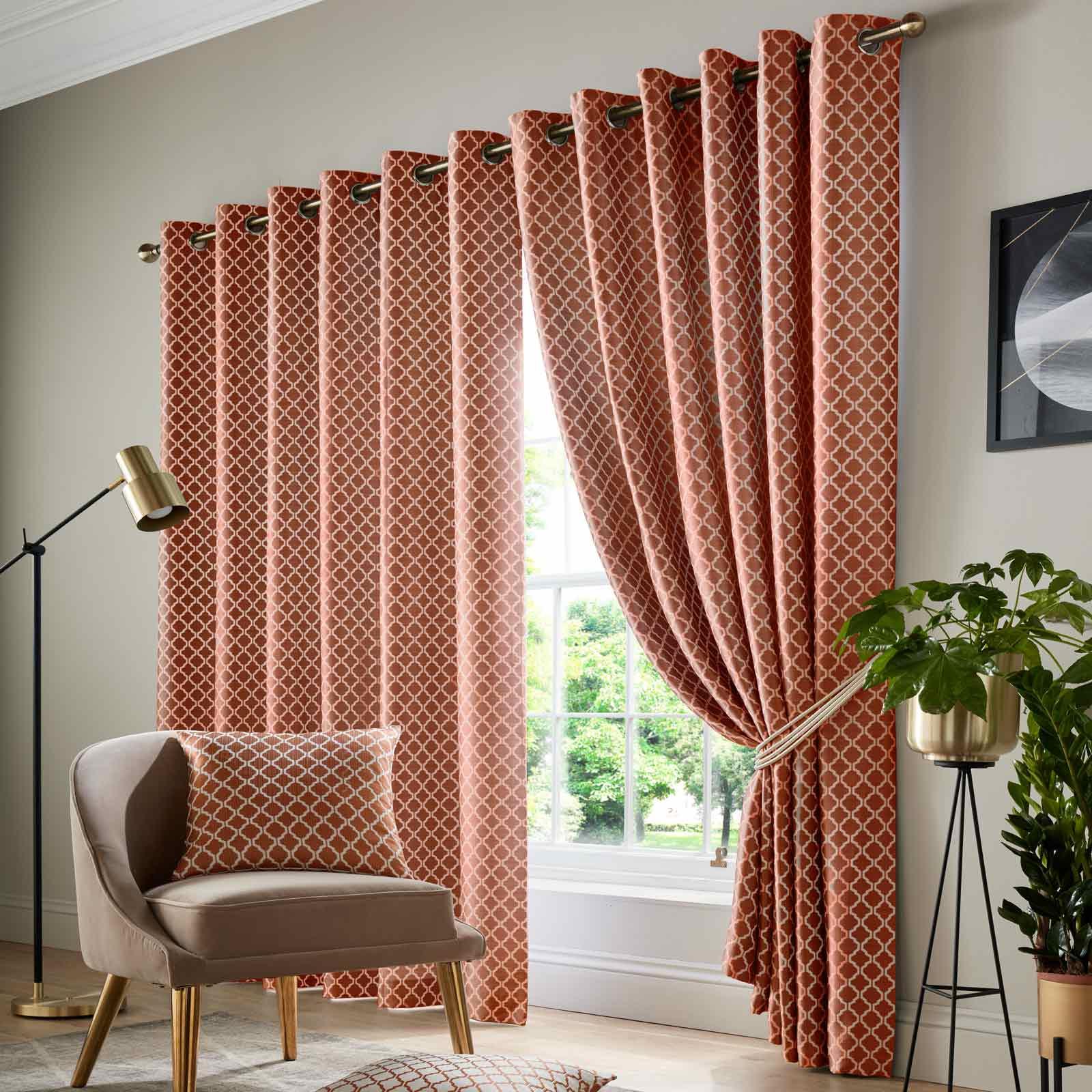 Orange Eyelet Curtains