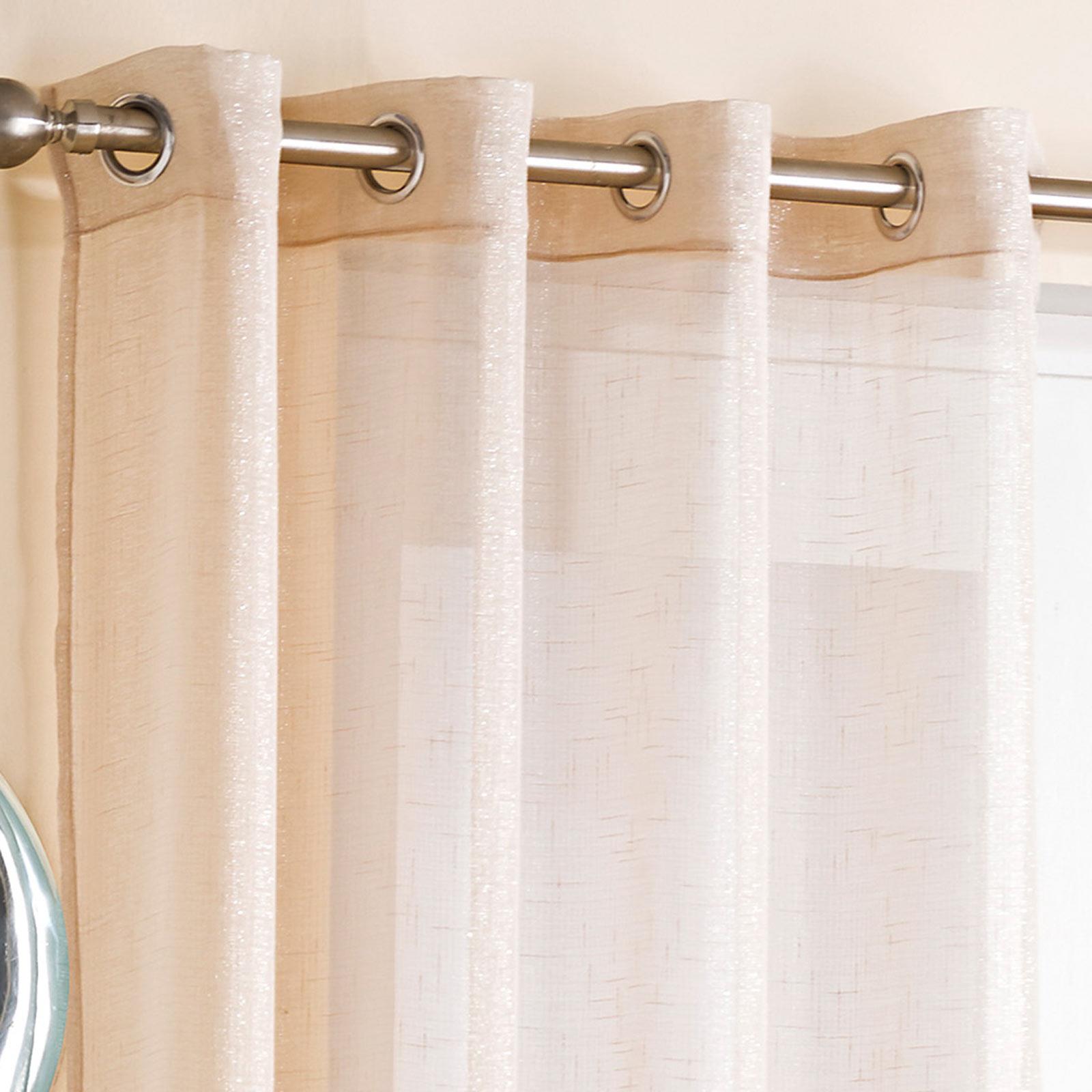 Marrakesh Sparkle Eyelet Sheer Voile Ring Top Window Door Curtain