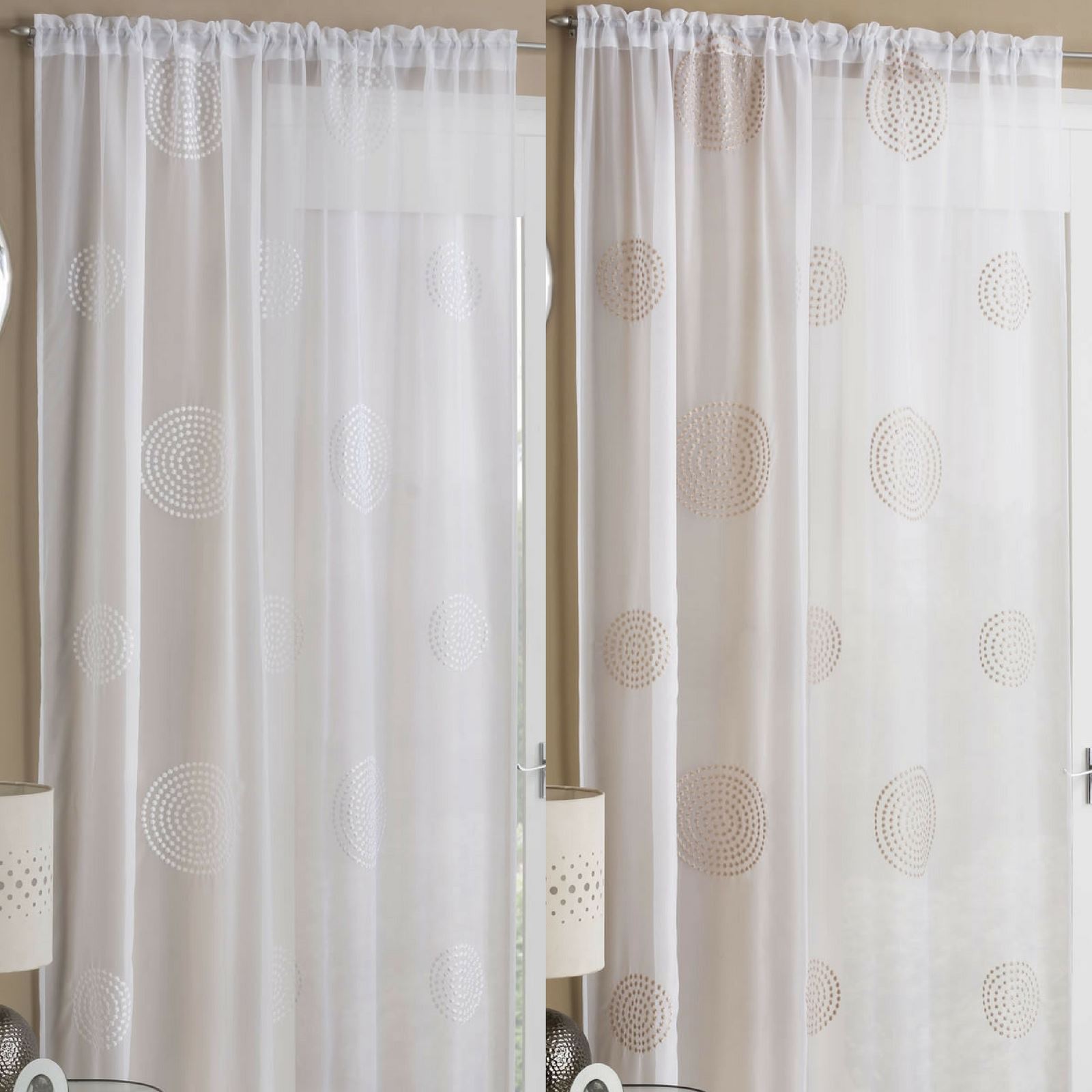 ORION MODERN VOILE CURTAIN PANEL READY MADE NET CURTAIN WHITE CREAM eBay