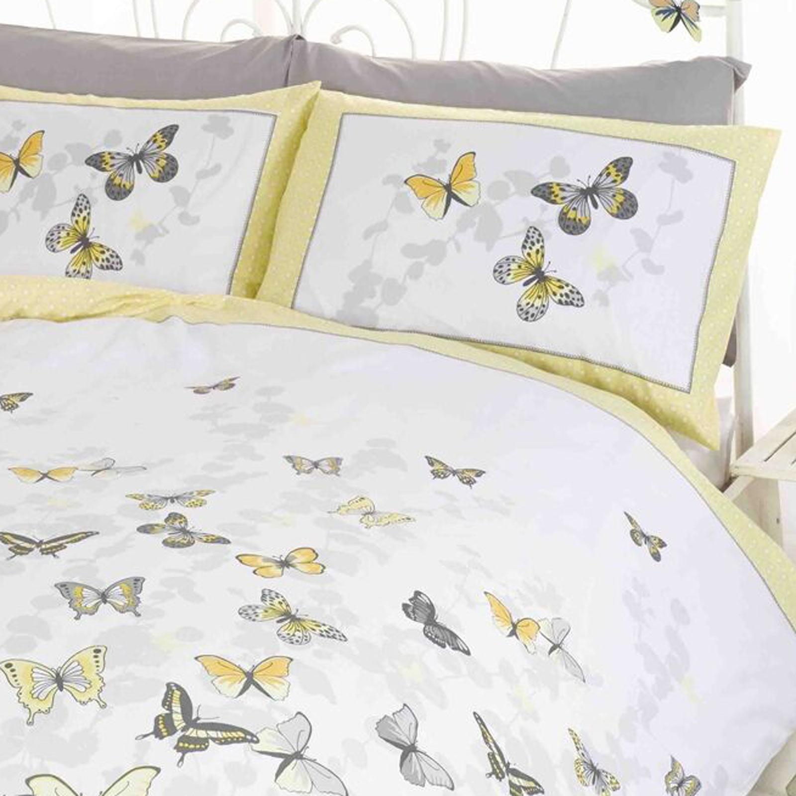 Butterflies Duvet Covers Flutter Floral Butterfly Reversible Bedding