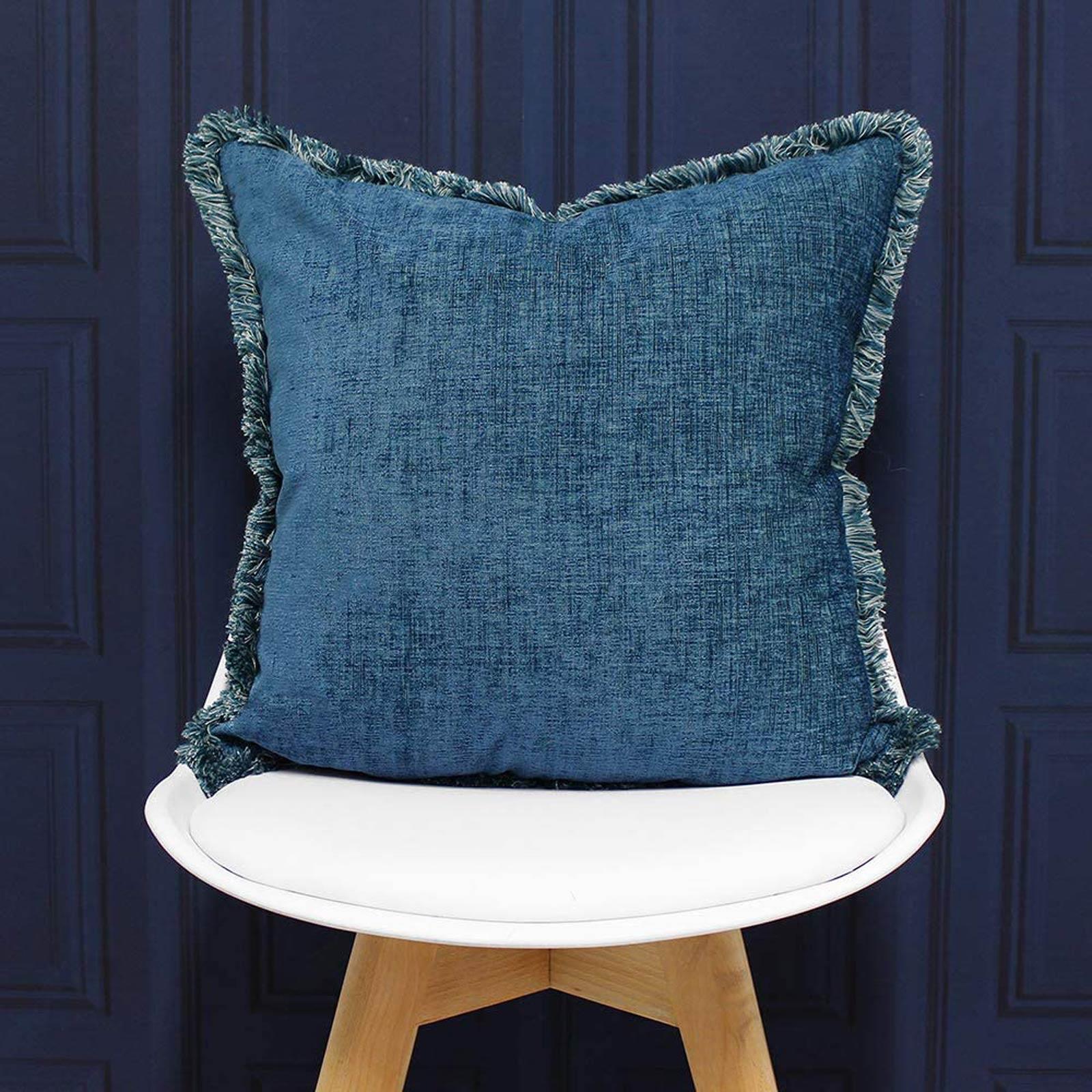 Chenille Cushion Covers Astbury Fringed Cushions Cover 20" x 20" by