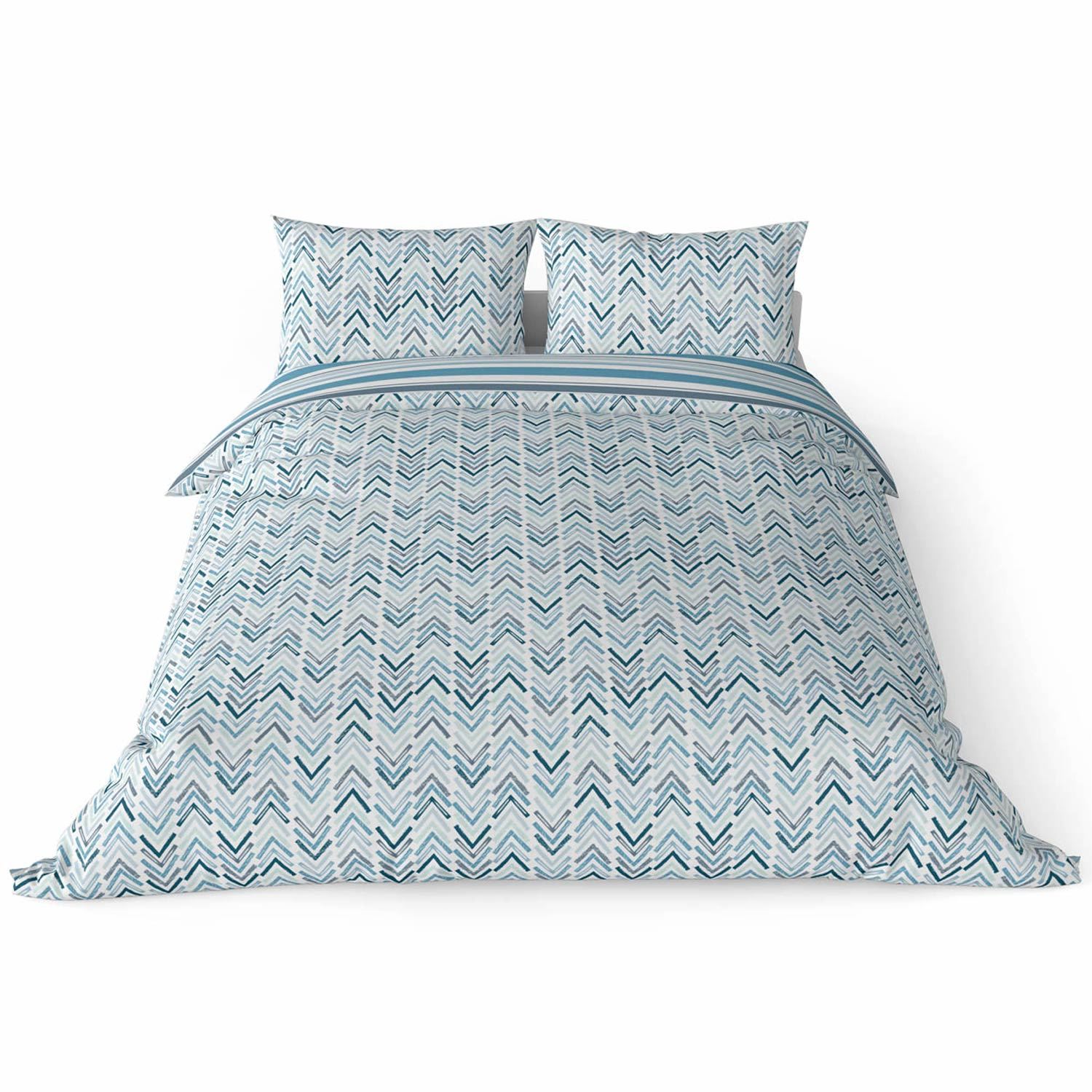 Blue Duvet Cover Navy Teal Printed Cotton Quilt Set Bedding Covers Sets